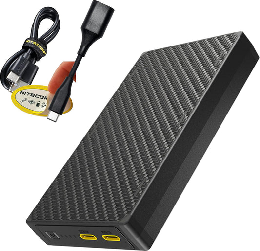 Nitecore NB20000 Gen 3 20000mAh Power Bank, Fast Charging QC PD Dual USB-C Ports Compatible with iPhone, Samsung Galaxy and Tablets with USB Charging Cable