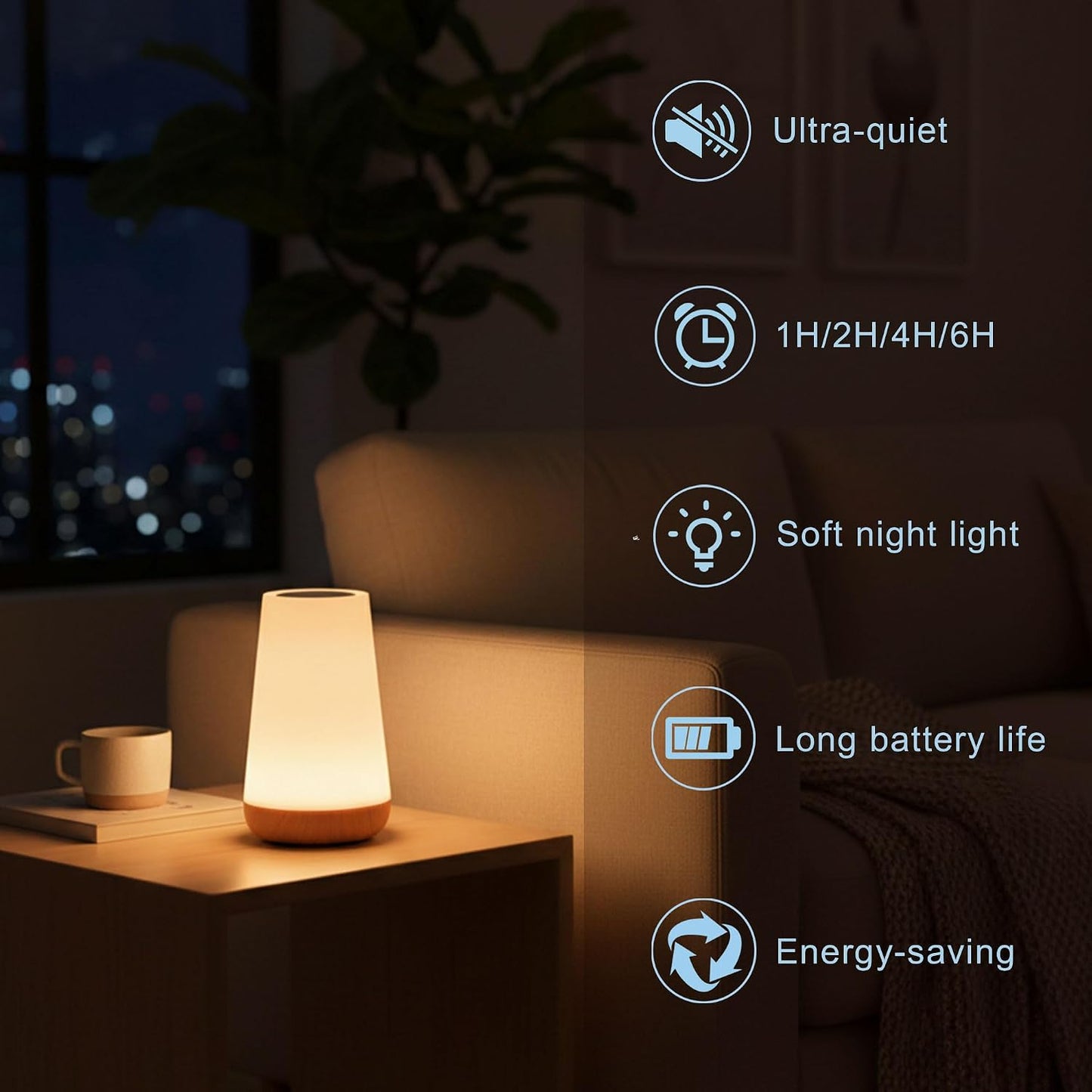 Kids Touch Night Light for Nursery: Rechargeable RGB Nightstand Lamp
