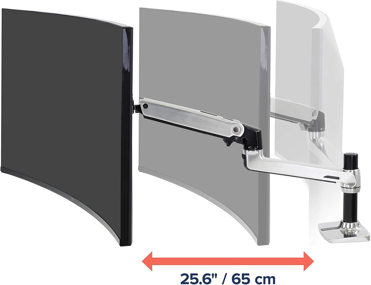 Ergotron – LX Monitor Arm, Single Monitor Desk Mount – fits Flat Curved Ultrawide Computer Monitors up to 34 Inches, 7 to 25 lbs, VESA 75x75mm or 100x100mm – Polished Aluminum