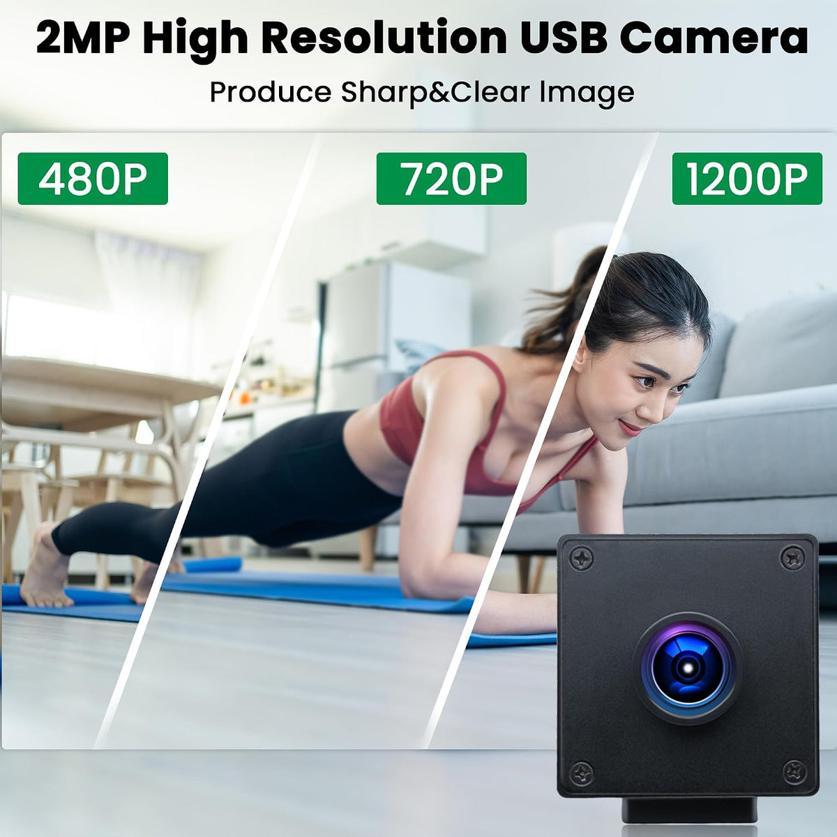 ELP Global Shutter USB Wide Angle Webcam for Computer 1080P 90fps Lightburn Camera for Laser Engraver USB2.0 PC High Frame Security Camera for Raspberry Pi (110 Low Distortion Lens)