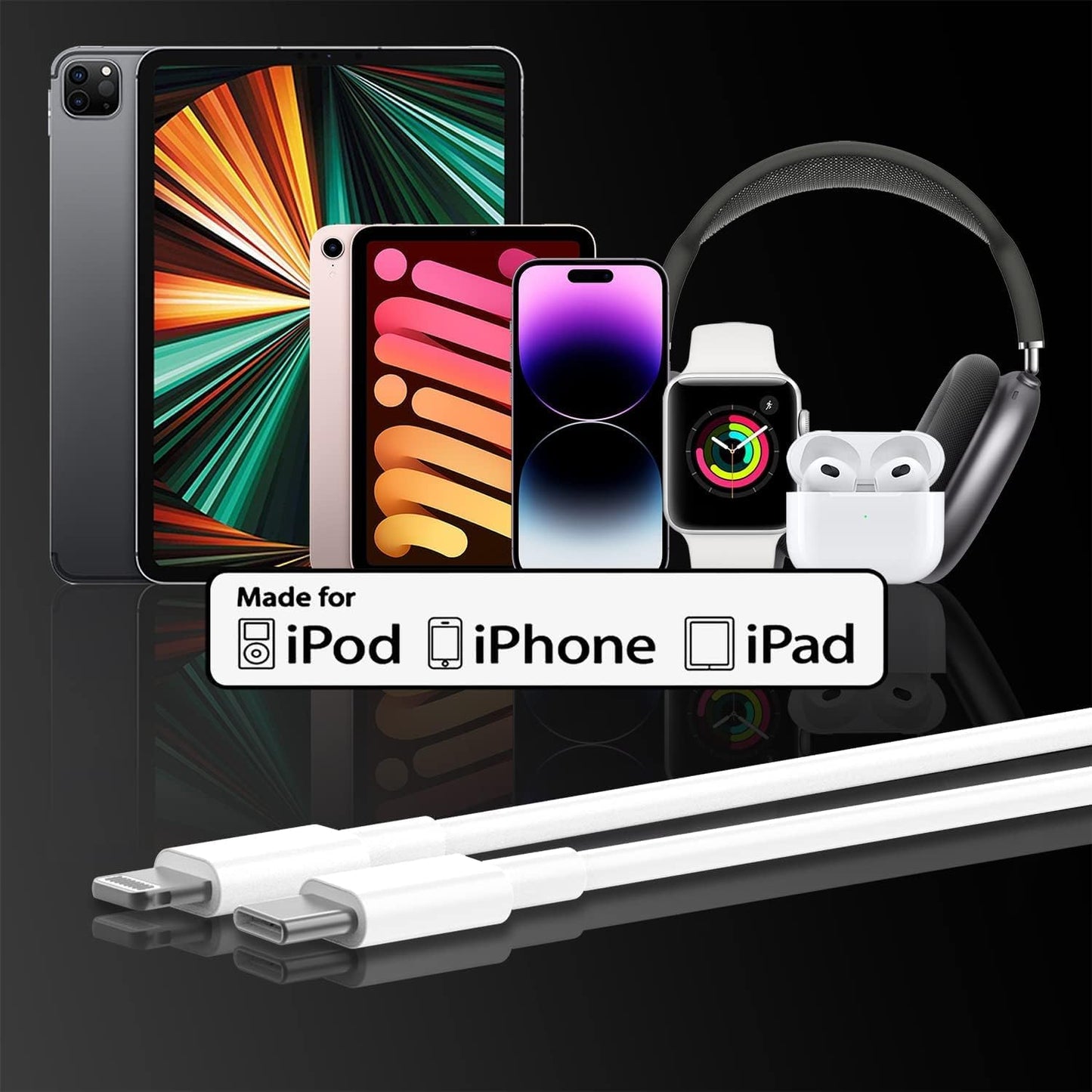 for iphone14 USBC to Lightning Cable 3 Foot[Apple MFi Certified] iPhone Charger,2 Pack Lightning Cord,Fast Apple Charging Cords,for iPhone 14/13 /12 Pro/Max/11Pro/XS/Max/XR/X/8Plus