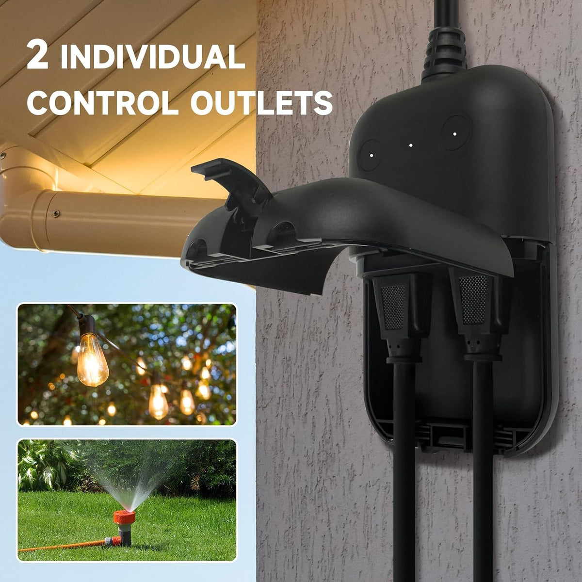 EP Outdoor Smart Plug, WiFi Plug with 2 Individually Sockets, Black