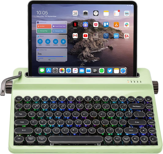 YUNZII QL75 Retro Typewriter Hot Swap RGB Keyboard (Green, Onyx Switch)