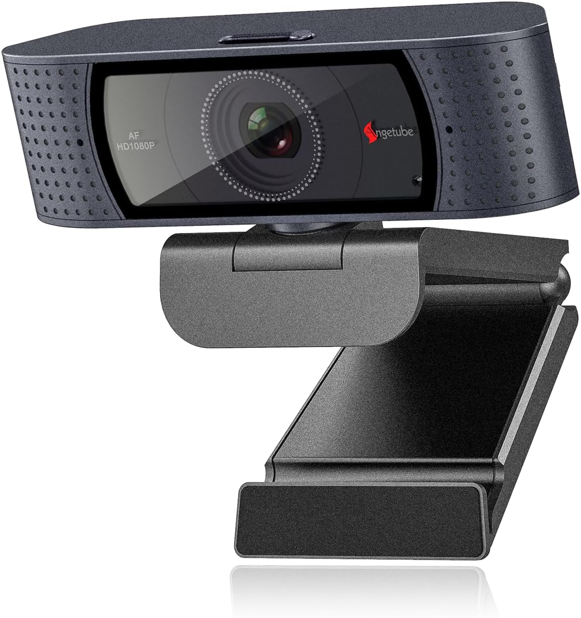 Angetube 1080P Webcam, Computer PC Camera for Laptop with Privacy Cover | 2 Microphone, Plug & Play, USB Type-A & A-to-C Adapter, 78° FOV, Suit for Online Calling, Zoom/Teams/YouTube/Google Meeting