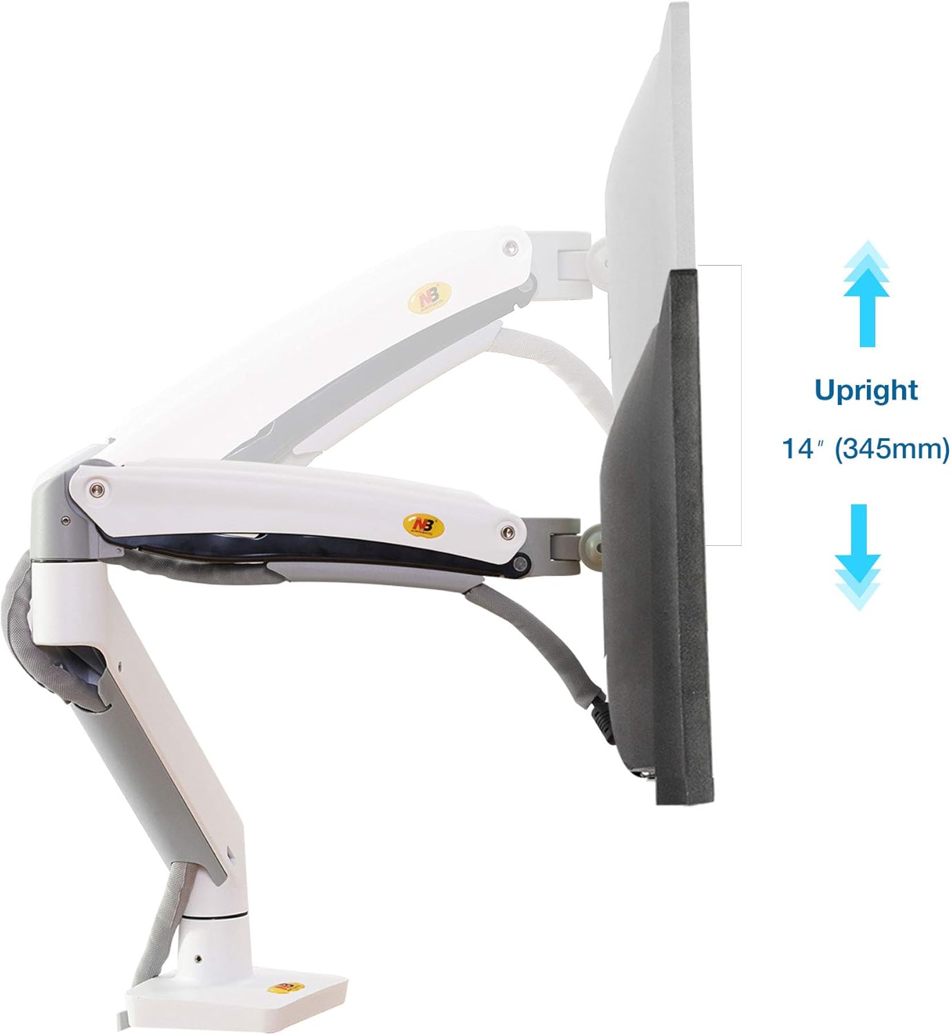 NB North Bayou Monitor Desk Mount Ultra Wide Full Motion Swivel Long Arm with Gas Spring for 22''-35''Monitors from 6.6 to 26.4lbs Height Adjustable Monitor Stand G70-W
