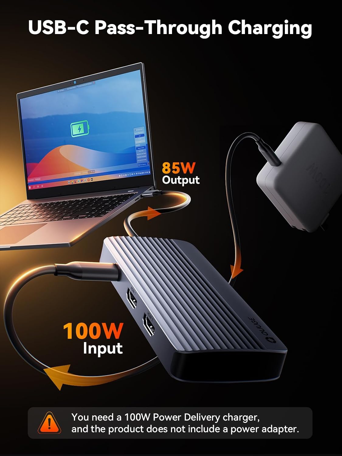 QUUGE Docking Station Dual Monitor 2 HDMI, 7 in 1 USB C Hub with Dual HDMI 4K, PD Charging, 5Gbps USB 3.0, 3 USB2.0, USB C Docking Station for MacBook Pro/Dell XPS/HP/Lenovo/Surface/Yoga etc