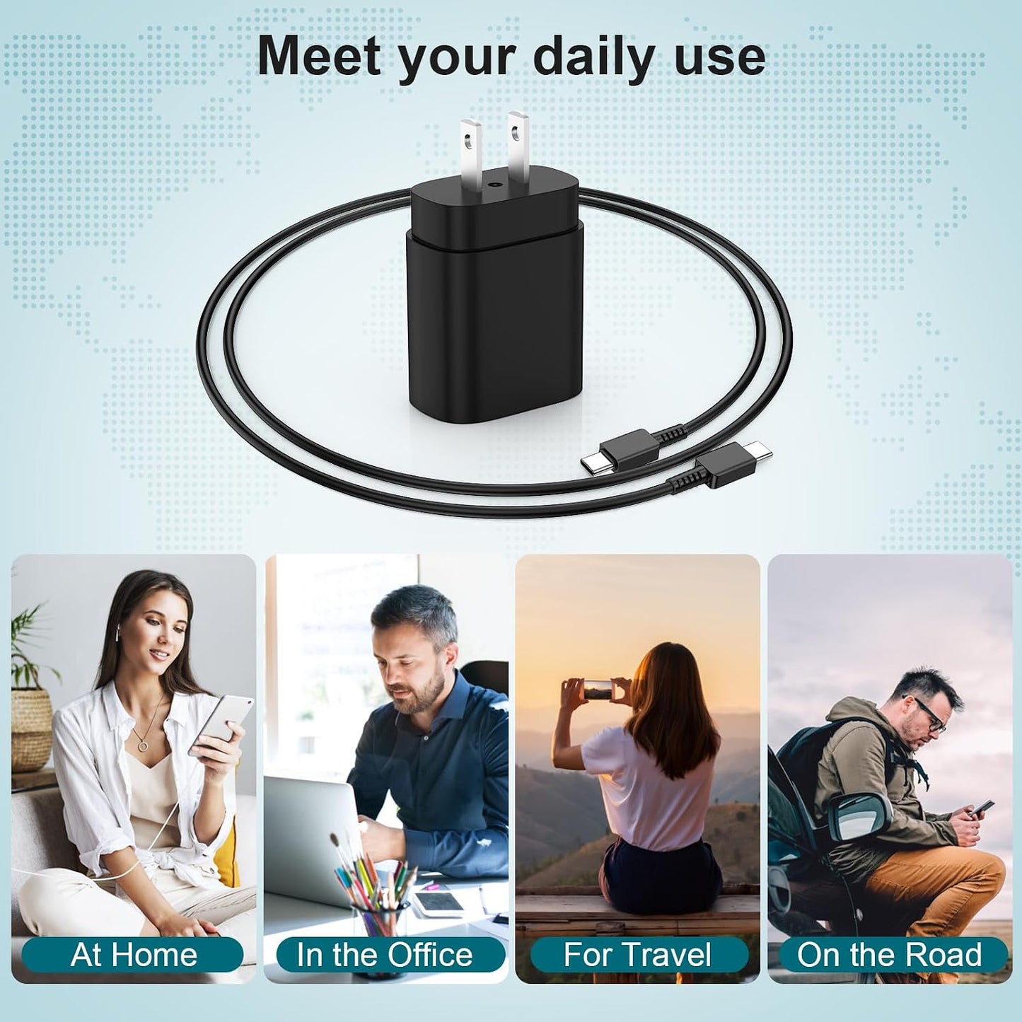 for Samsung Galaxy Super Fast Charging Cord 10FT, 25W Type C Phone Charger | Android Charger Block 2Pack& 10ft USBC Cable for Samsung Galaxy S26 S25 S24 S23 S22 S21 S20 S10 S9 S8 Plus/Ultra/FE Note20/10