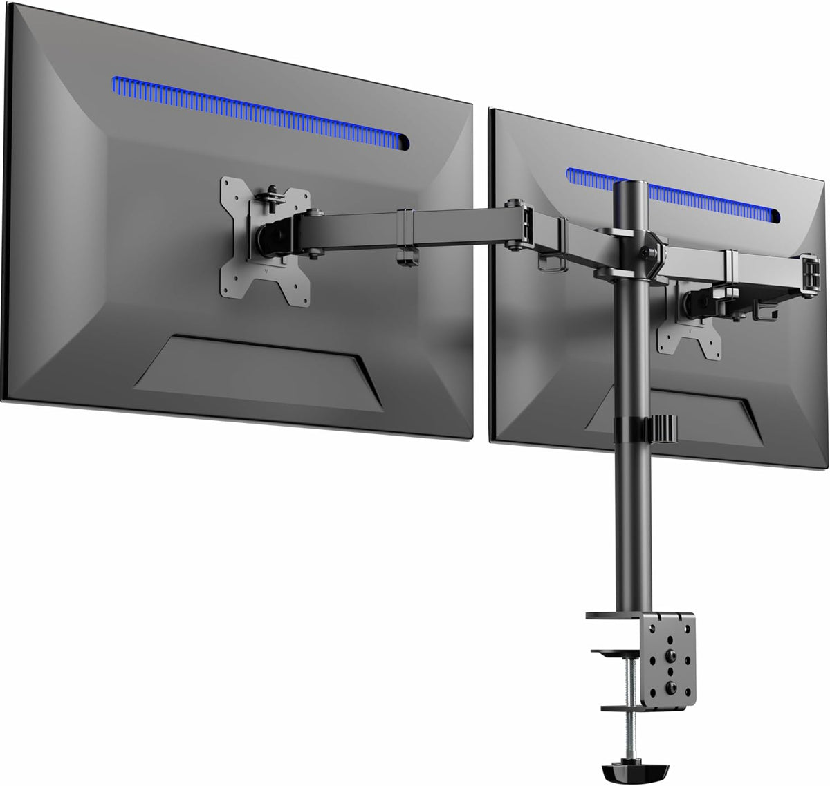 VIVO Dual Monitor Desk Mount, Heavy Duty Fully Adjustable Stand, Fits 2 LCD LED Screens up to 32 inches and 22 lbs Each, Black, STAND-V032