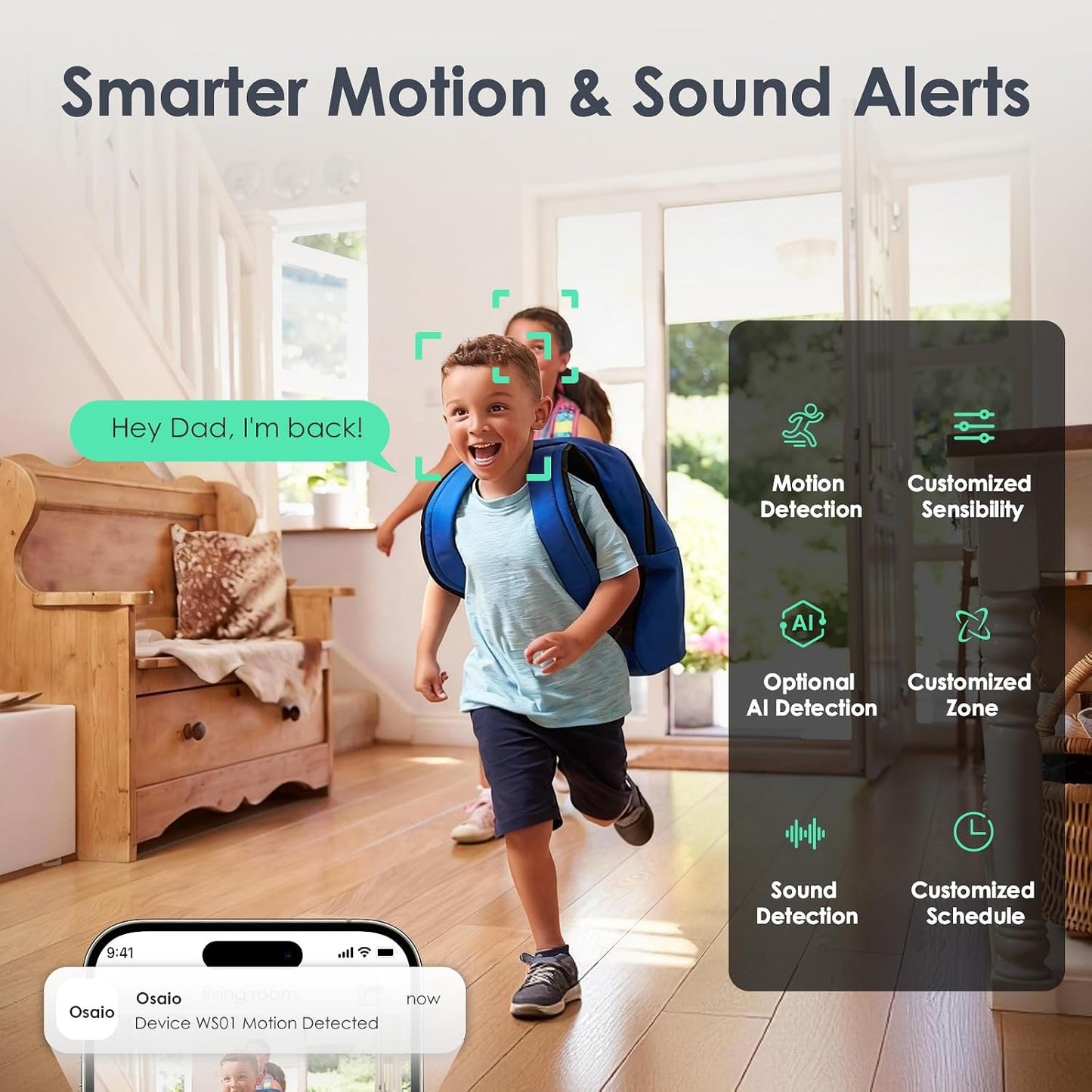 YOTON Indoor Security Camera for Baby Monitor, Home & Pets, 2.4GHz WiFi with Motion Detection, Night Vision, 2-Way Audio, Works with Alexa & Google Home, Local Storage or Optional Cloud, WS01(2-Pack)