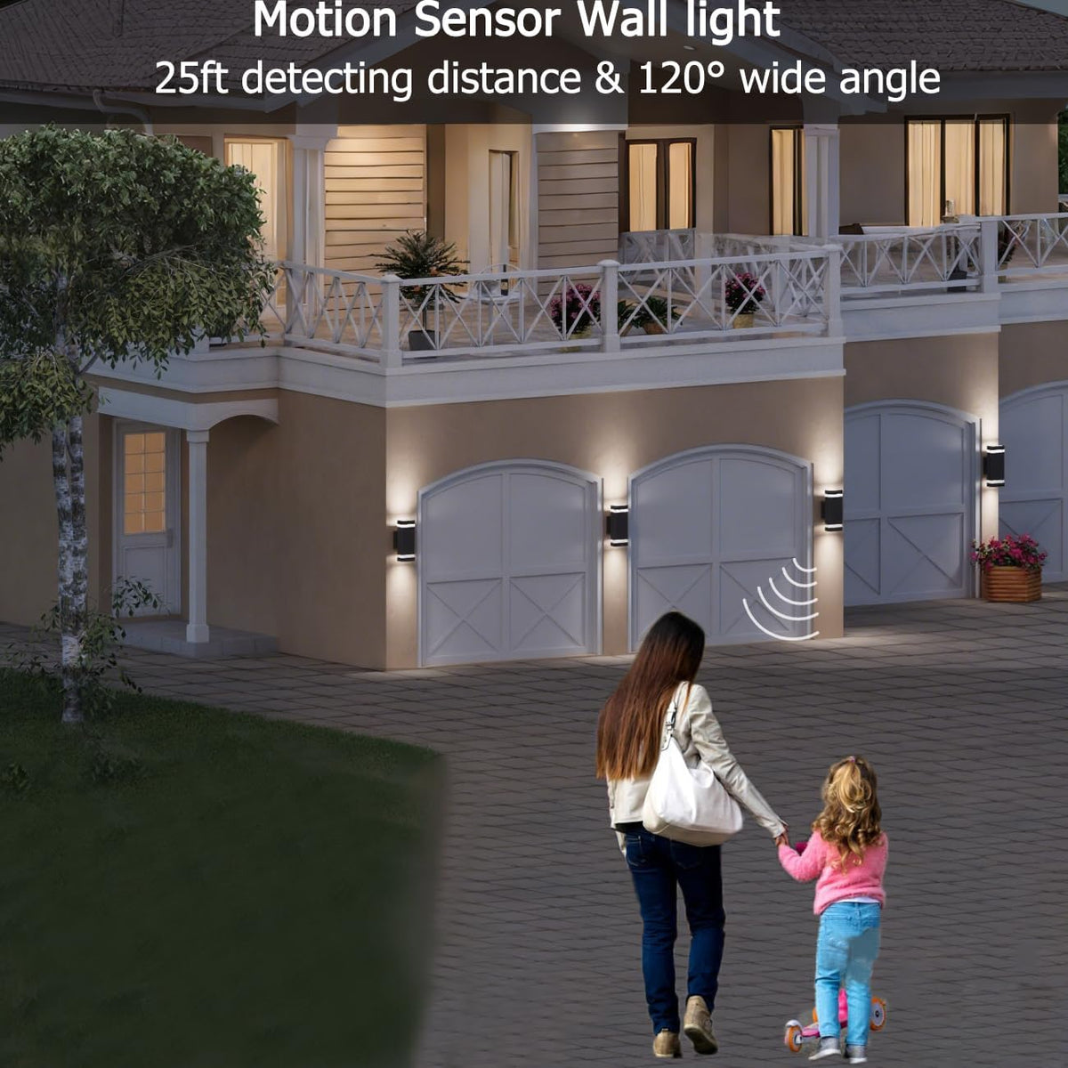 rosykite Motion Sensor Outdoor Wall Lights, Dusk to Dawn Up Down LED