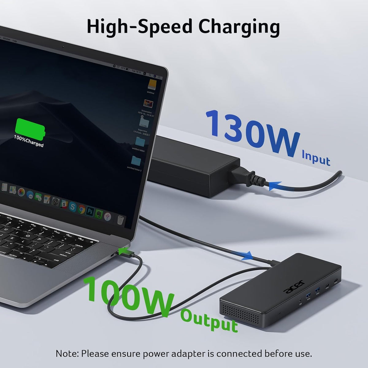 Acer Displaylink Docking Station 3 Monitors 4K@60Hz, USB-C Dock for MacBook