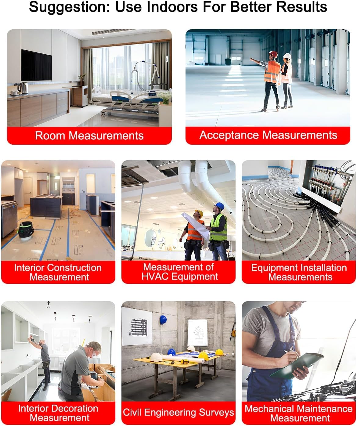 Laser Measuring Tool, 492Ft/150M Laser Measure Tool with ±1/25" Accuracy, IP54 Laser Distance Meters with Multiple Measurement Mode for Architect Contractor, Laser Measurement Tool for Father Husband