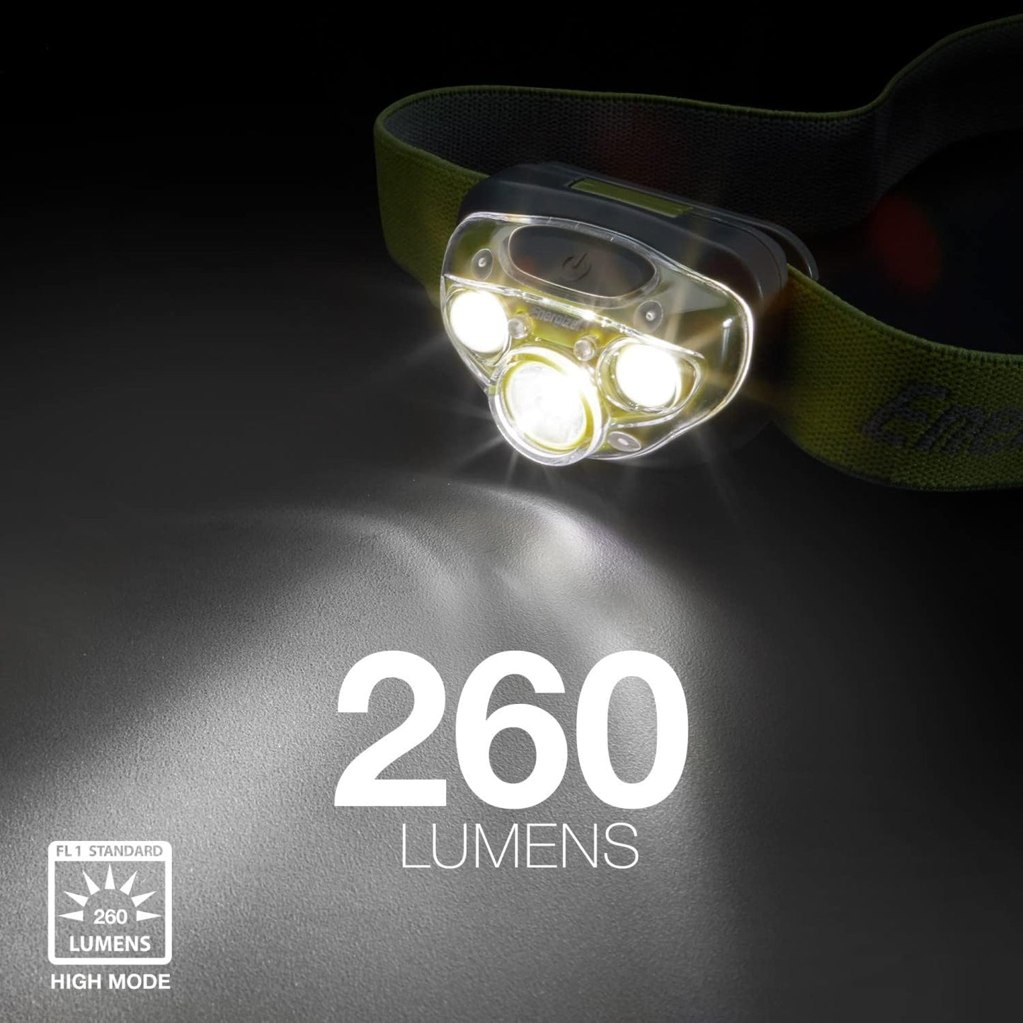 Energizer PRO-260 LED Headlamp, IPX4 Water Resistant Headlamps, High-Performance Head Light for Outdoors, Camping, Running, Storm, Survival LED Light for Emergencies (Batteries Included)