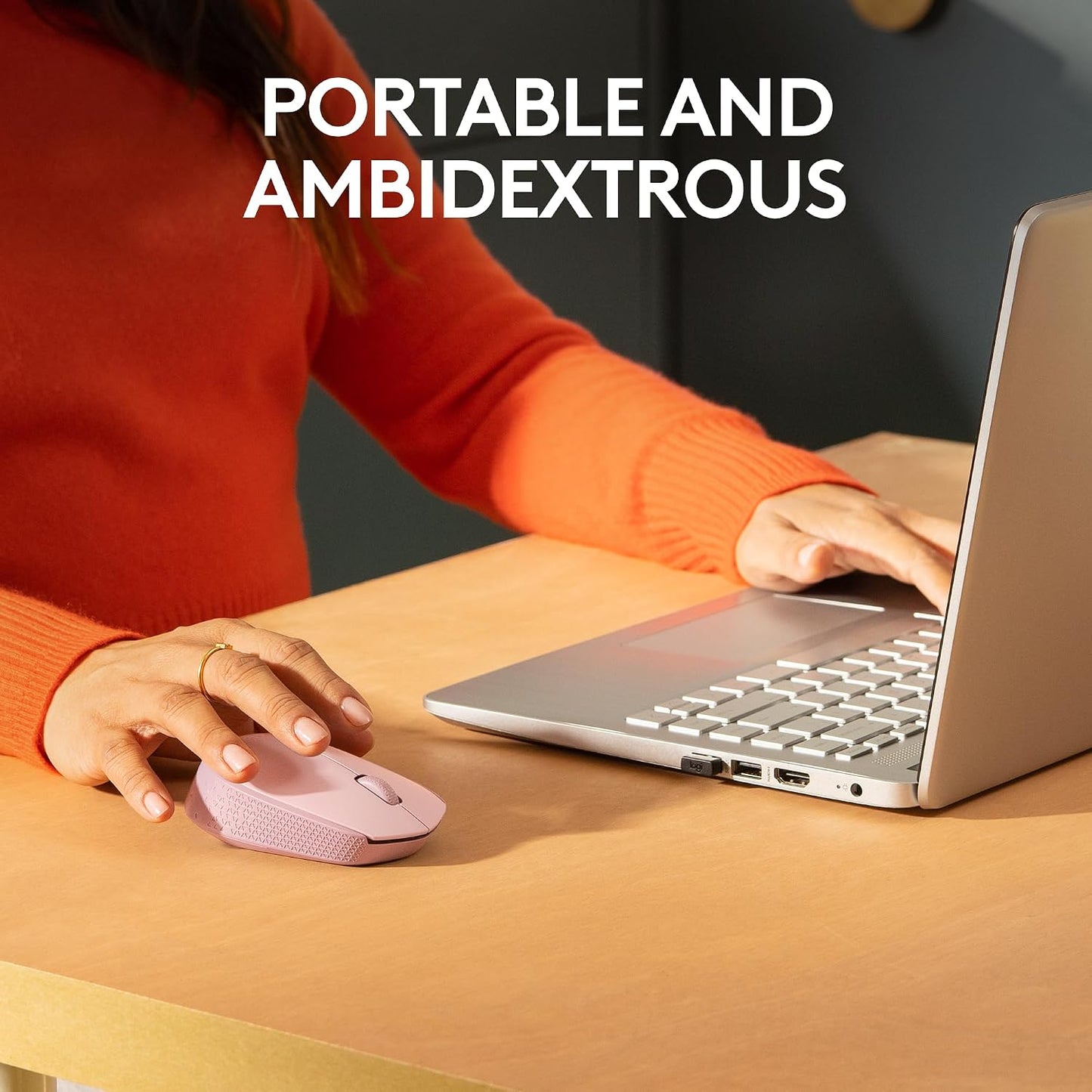 Logitech M170 Compact Ambidextrous 2.4 GHz Wireless Mouse - Rose | Ambidextrous mouse with 2.4 GHz USB-A Nano Receiver, Optical Tracking, 12-Months Battery Life, PC, Mac, Laptop compatible