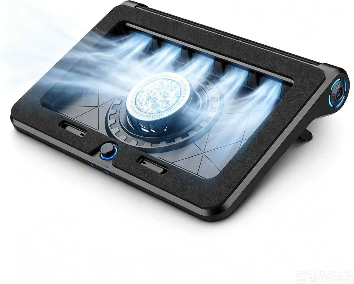 Gaming Laptop Cooling Pad with 5-Fan &Thermoelectric Cooler，Double Cooling