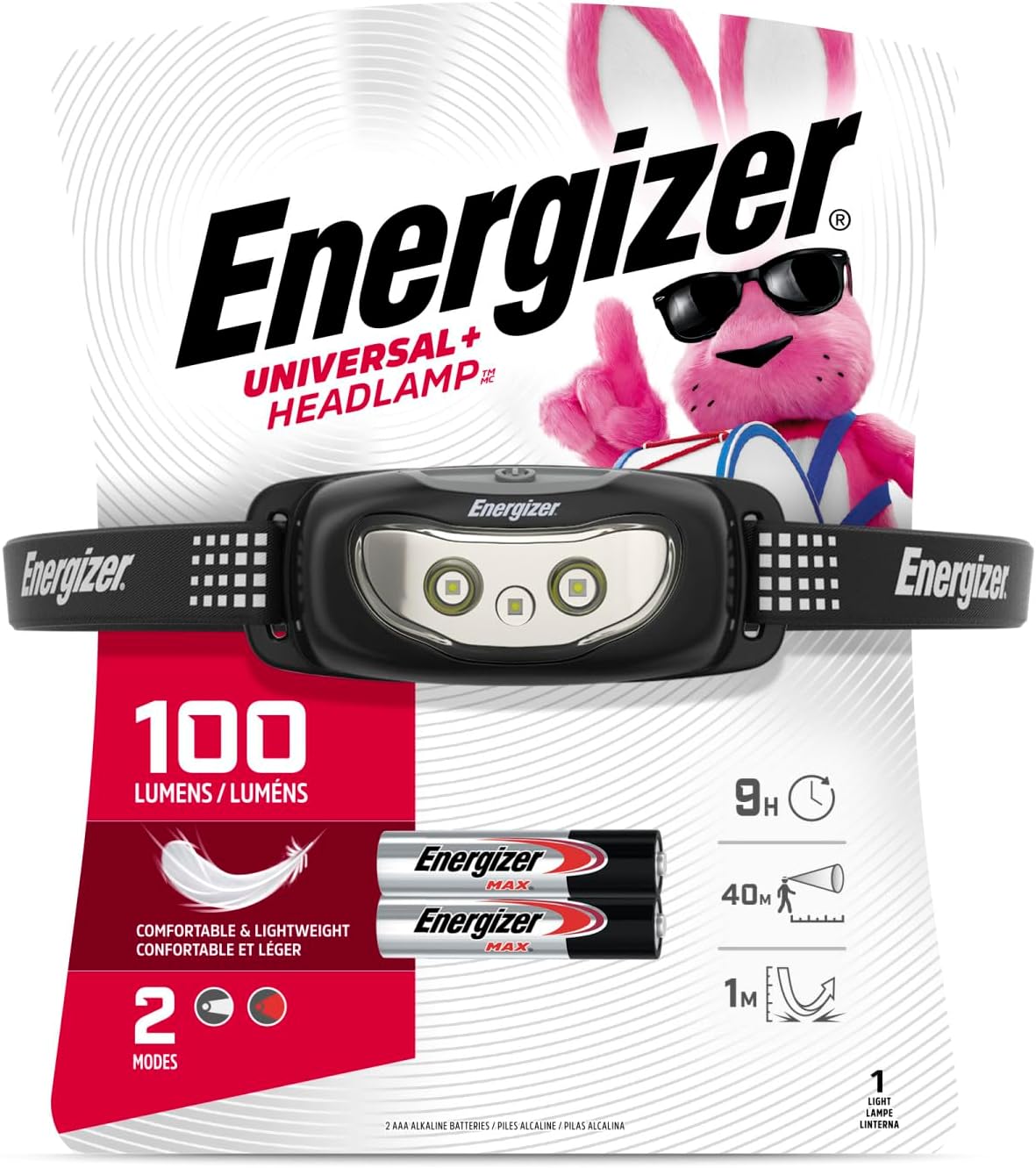 Energizer Universal LED Headlamp (2-Pack), Bright Head Lamp for Outdoors, Camping and Emergency Light, IPX4 Water Resistant (Batteries Included)