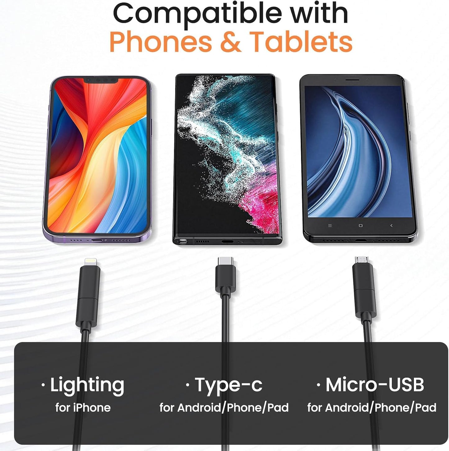 Endoscope Camera with Light, 1920P HD Borescope with Dimmable LED | Endoscope Camera for iPhone & Android, 16.4ft Semi-Rigid Snake Camera, IP67 Waterproof Inspection Tools, Gifts for Men