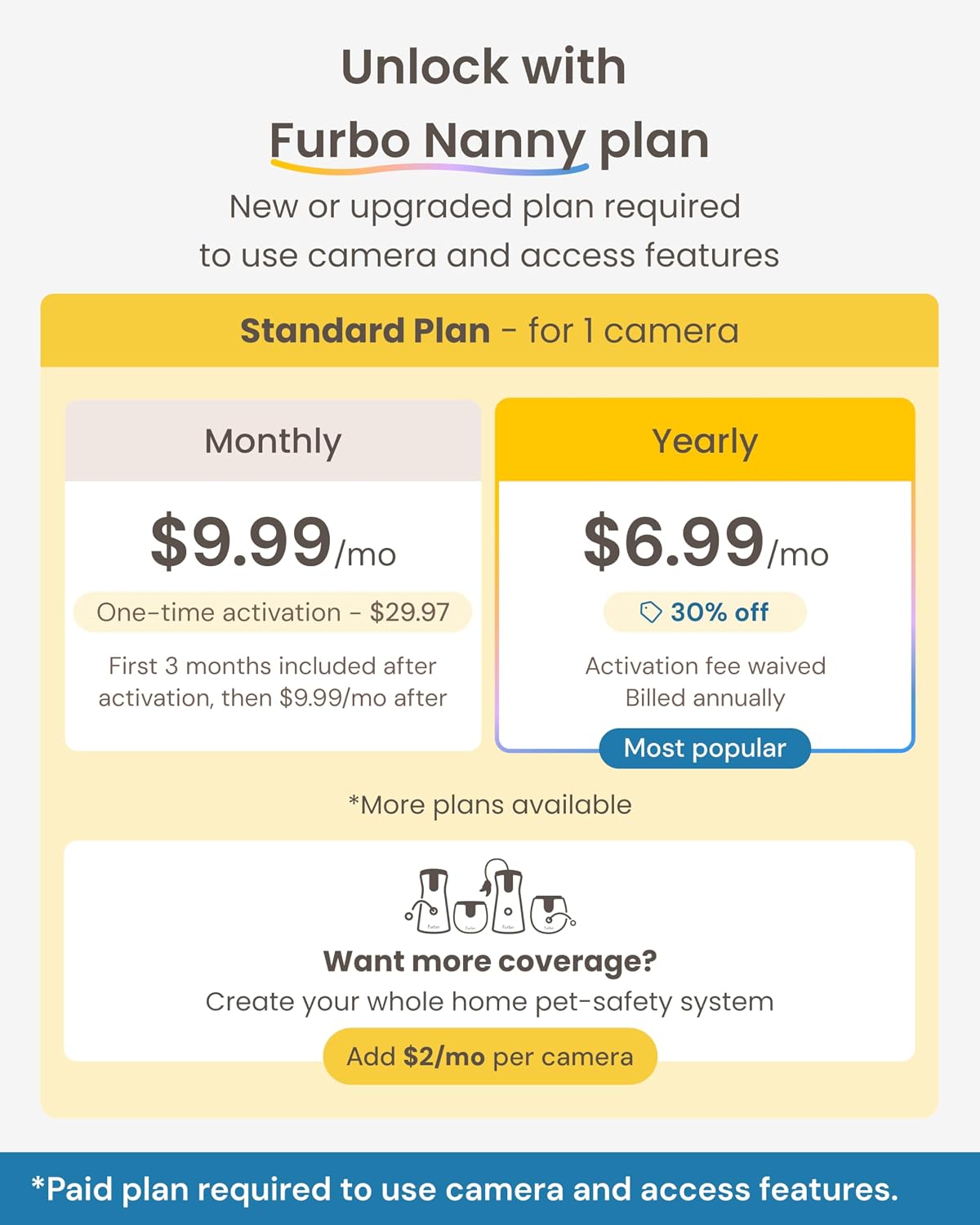 Furbo 360° Dog Camera [Paid Plan Required to Activate] | Stay connected with AI Dog & Home Safety Alerts, Treat Toss, Auto-Tracking, Video History, 2-Way Audio (Subscription 3mo min)