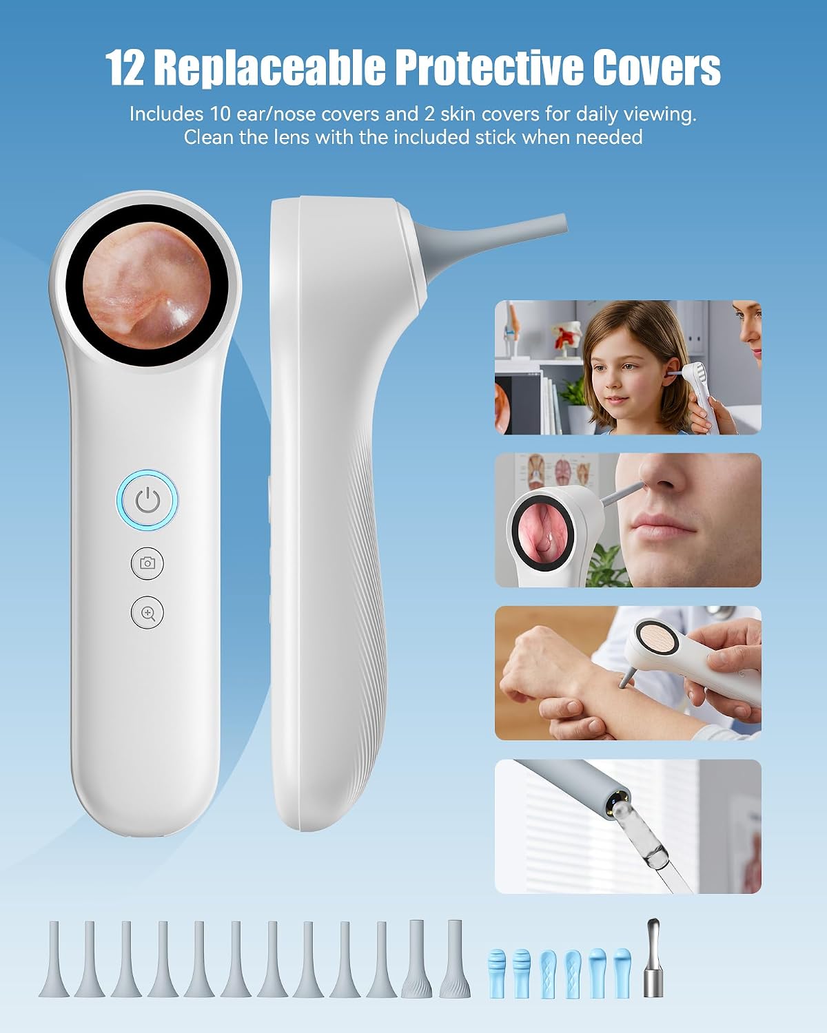 Otoscope Ear Camera with Light, Ear Wax Removal Camera for Adults Kids | 1080P HD Ear Camera with 1.21" Screen, 4 LED Lights and Adjustable Camera for Clear Real-Time Ear Inspection