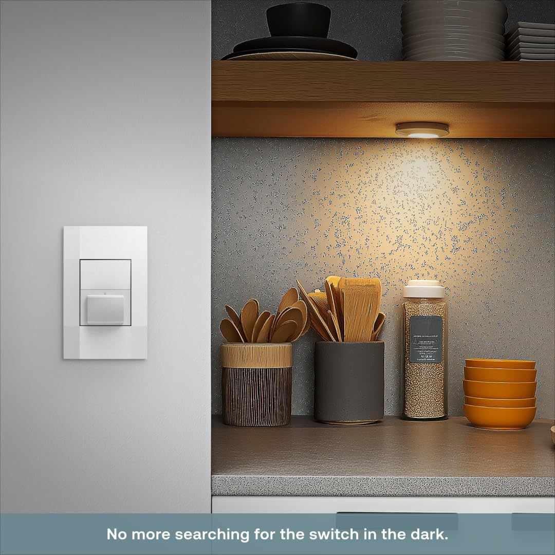 Simple Motion Sensor Switch by Deako, Automatic Timer, Occupancy and Vacancy Modes, Auto On and Off, Single Pole, Neutral Wire Required, White