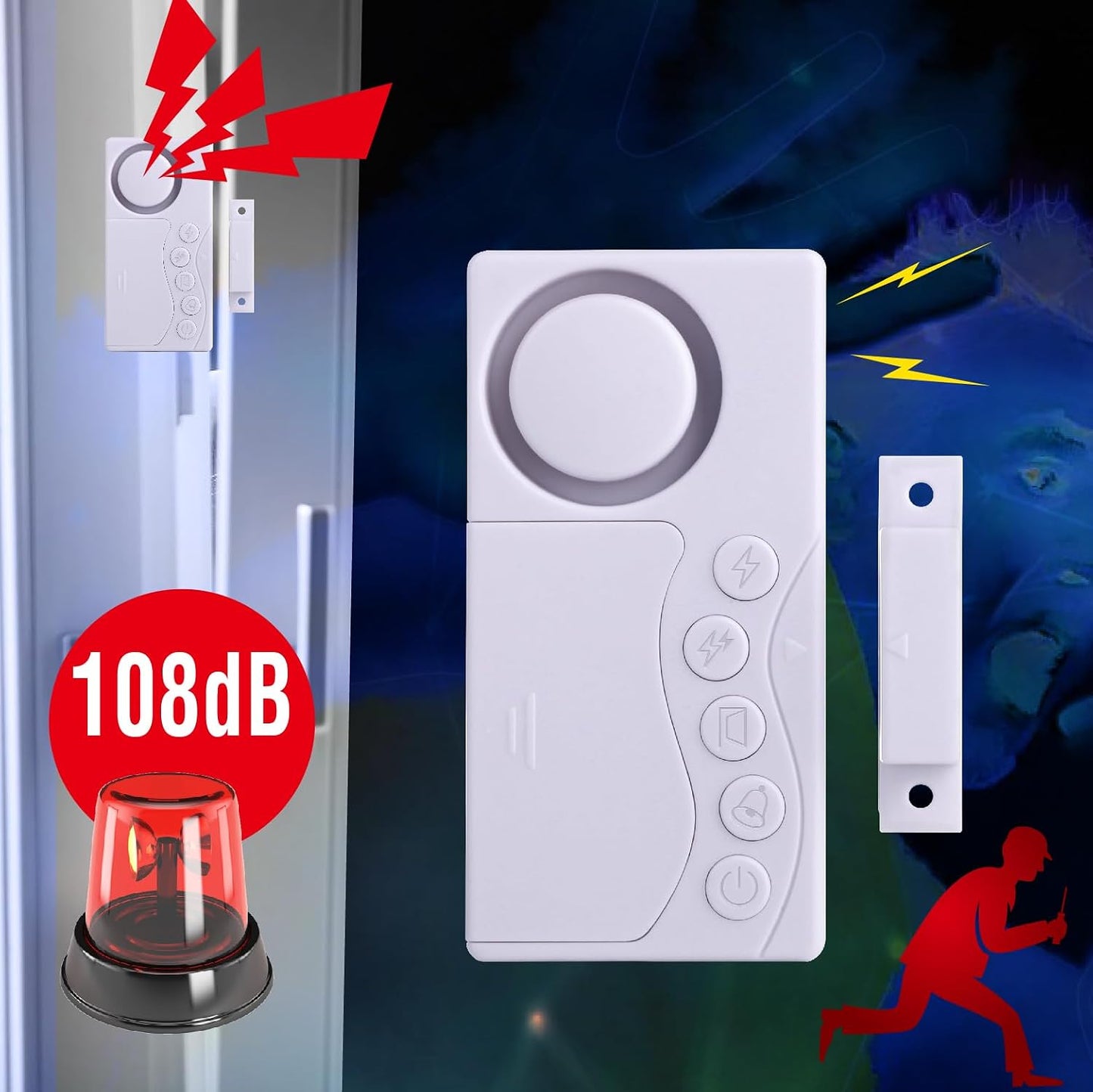 Door Alarm and Window Alarm for Home Security & Kids Safety, Door Alarms Sensor for Freezer Door, Garage Sliding Dementia Alzheimer, Fridge Alarm Door Open Alarm