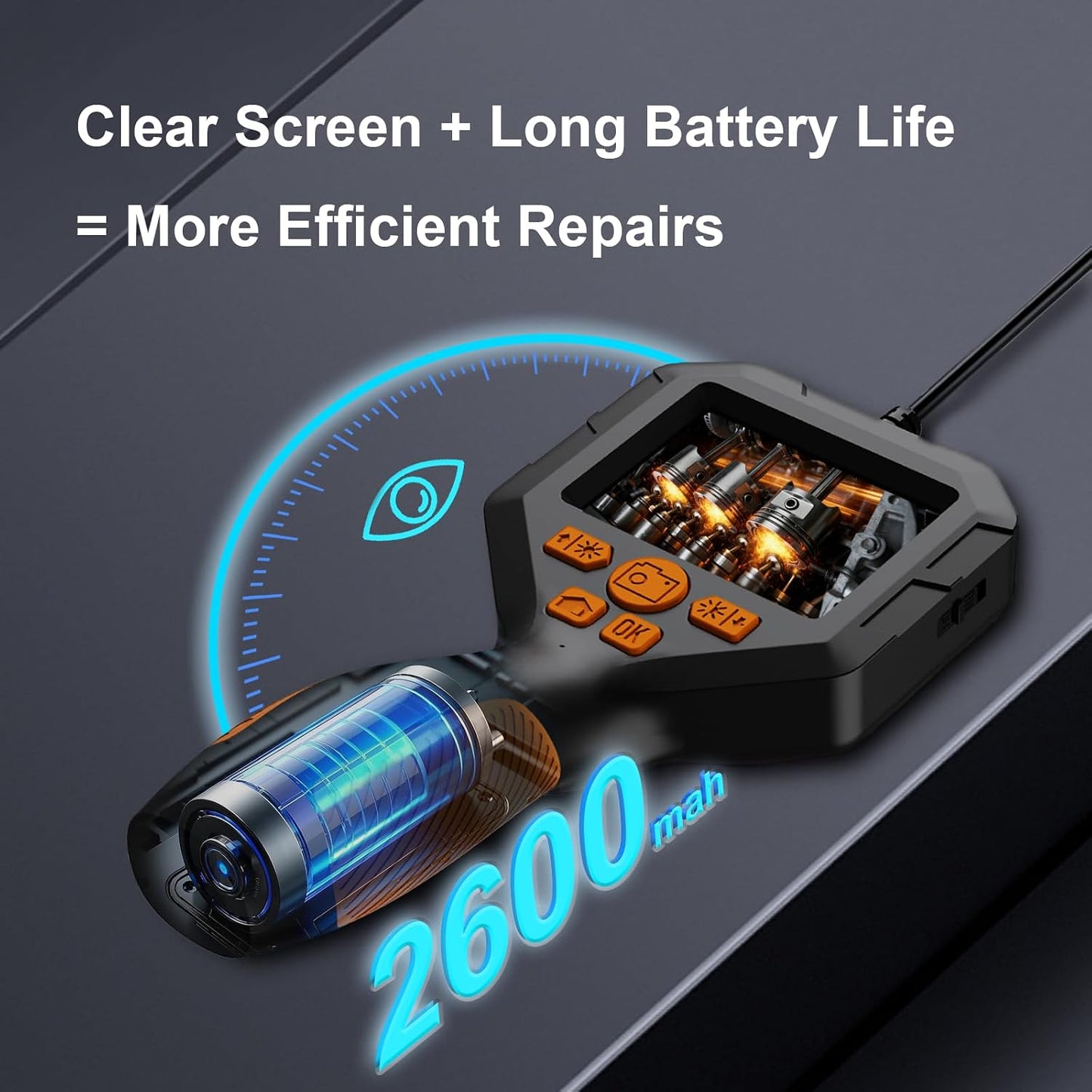 Unique Tech Gift for Men,HD Borescope Camera with Light | 1080P HD 2.8" IPS, 6.5ft snake, 8 LEDs, IP68. For pipes/engines. Gift for men, dad, teens. 32GB card