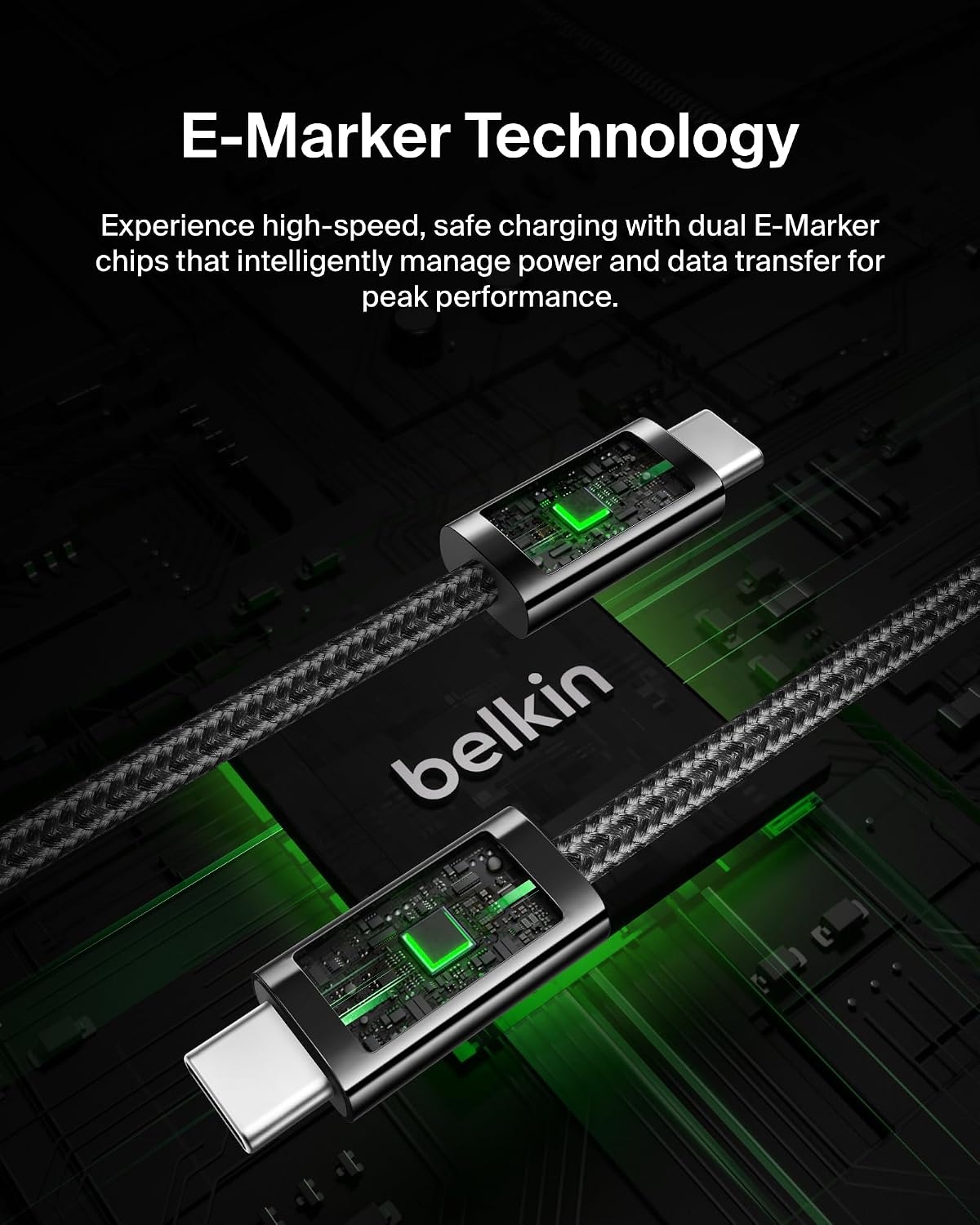 Belkin USB C to USB C 240W Cable 2 Pack, 6.6ft Fast iPhone Charger Cord | iPhone 15/16/17, Samsung Galaxy S26, Pixel 10, Airpods, iPad, Nintendo Switch 2, MacBook, Steam Deck, Travel, Chromebook