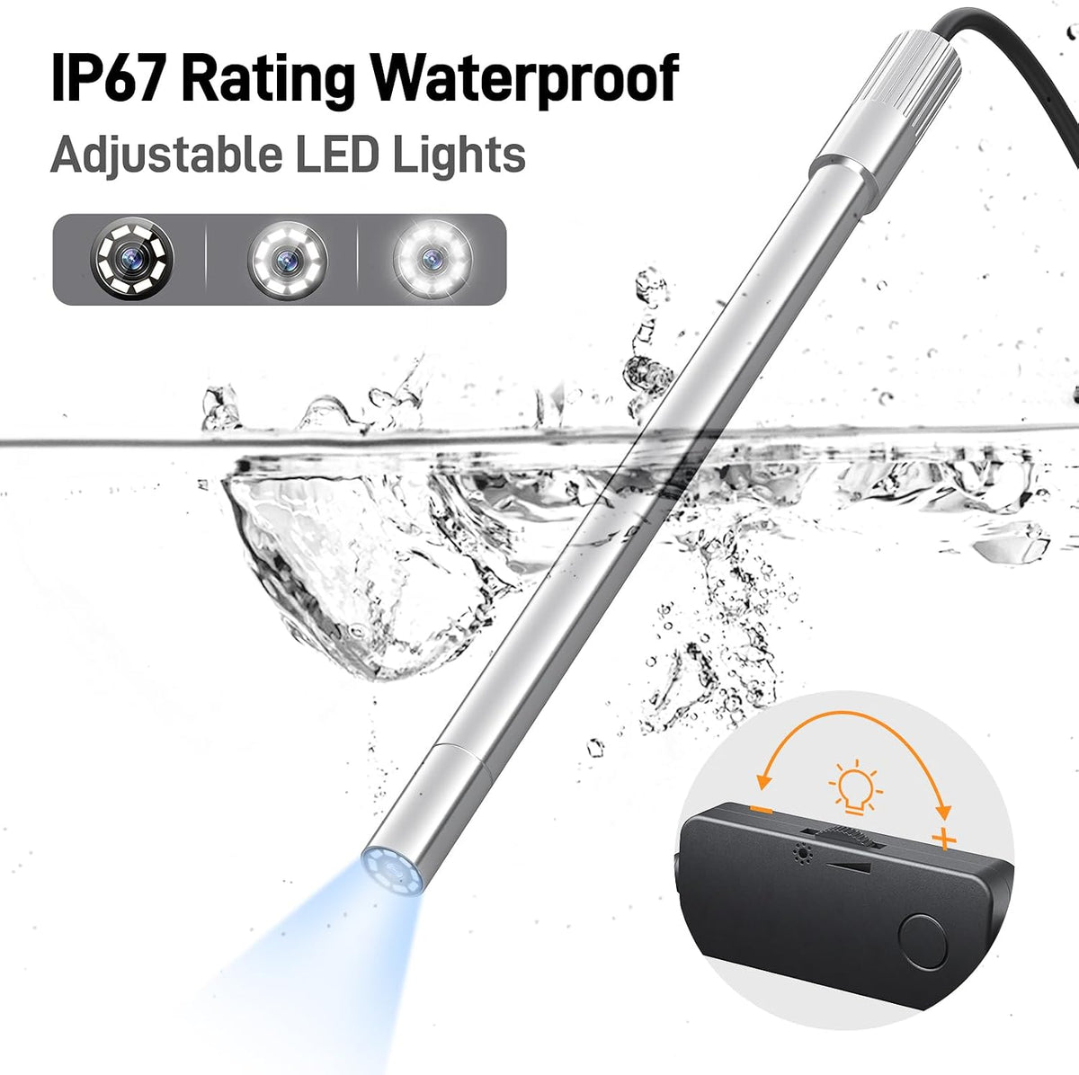 Teslong USB-C Digital Microscope 10X-200X for Coin & Electronics Inspection | Handheld Camera with 8 LEDs & Rotating Metal Stand - Compatible with iPhone 15+ & Android, PC, for Skin, Jewelry, Lab Work