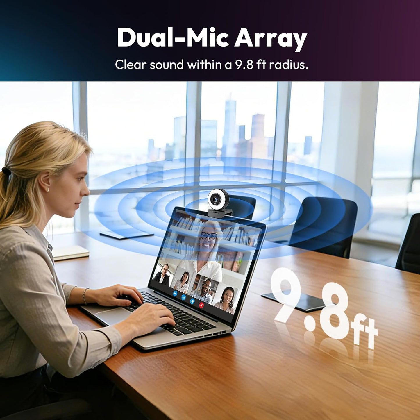 Angetube 4K Webcam with Ring Light, Computer Web Camera for Desktop, Laptop | 4K@30FPS, PDAF Autofocus, 1080P@60FPS, 2 Microphones, USB-A/C, Privacy Cover, Streaming Web Cam for PC Mac, Zoom Teams Twitch