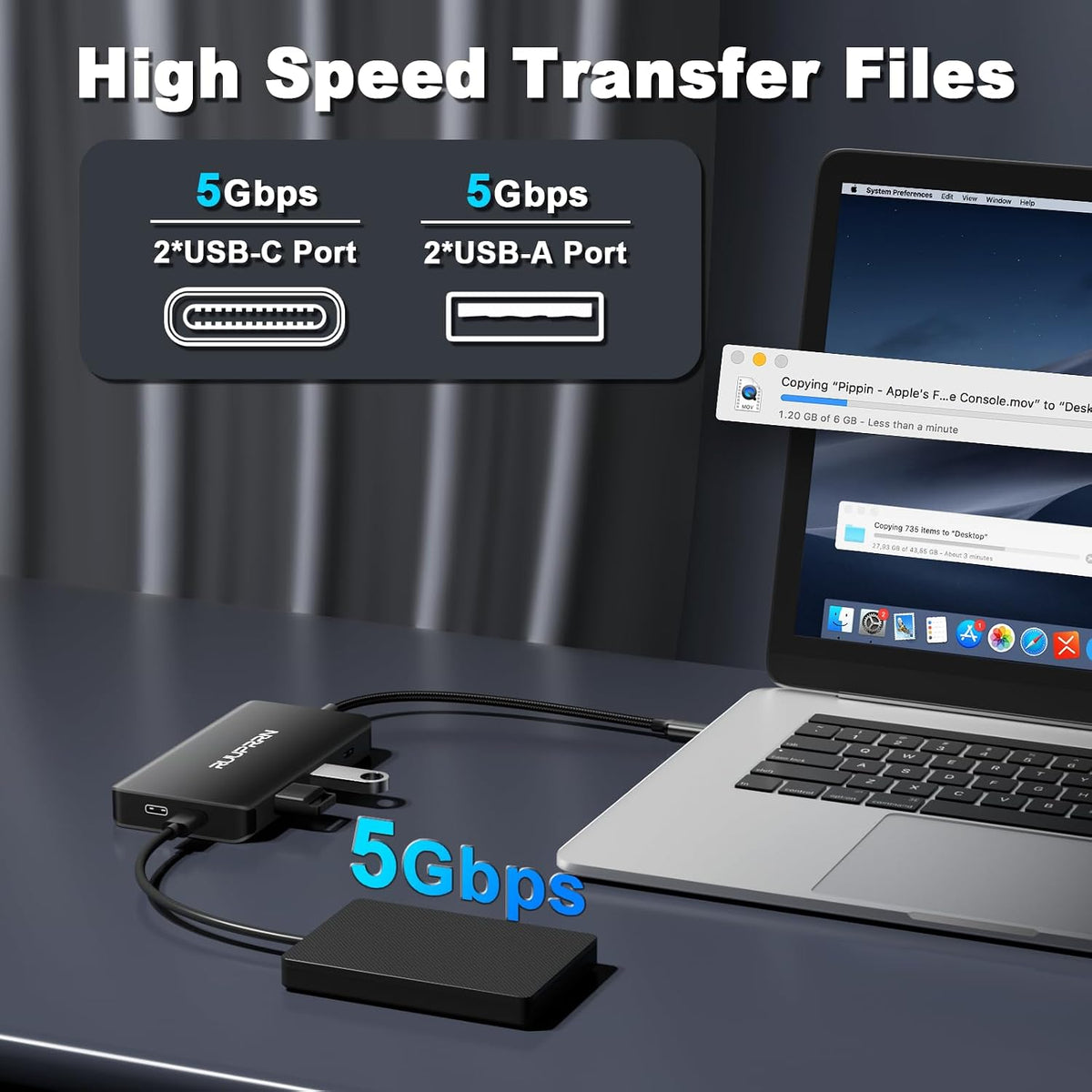 Laptop Docking Station 3 Monitors, 8 in 1 USB C Dock Dongle with 2 HDMI, DP