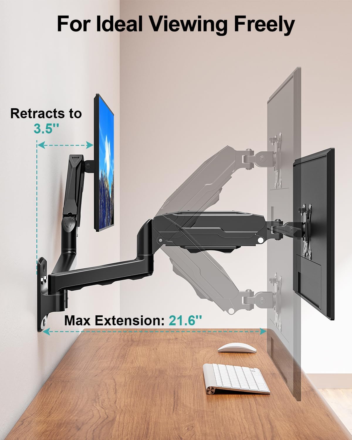MOUNT PRO Dual Monitor Wall Mount for Max 32" Screens, Up to 19.8lbs Each