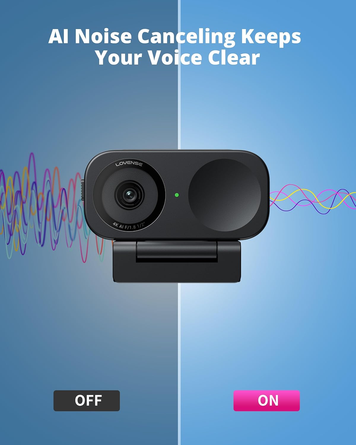 LOVENSE Webcam 2 4K for PC, Live Streaming Camera, 1/2" Sensor True Focus | Computer Camera for Desktop &amp; Laptop, USB Web Camera, 4K Video Streaming, Work From Home, Gaming, Online Meetings, Easy Setup