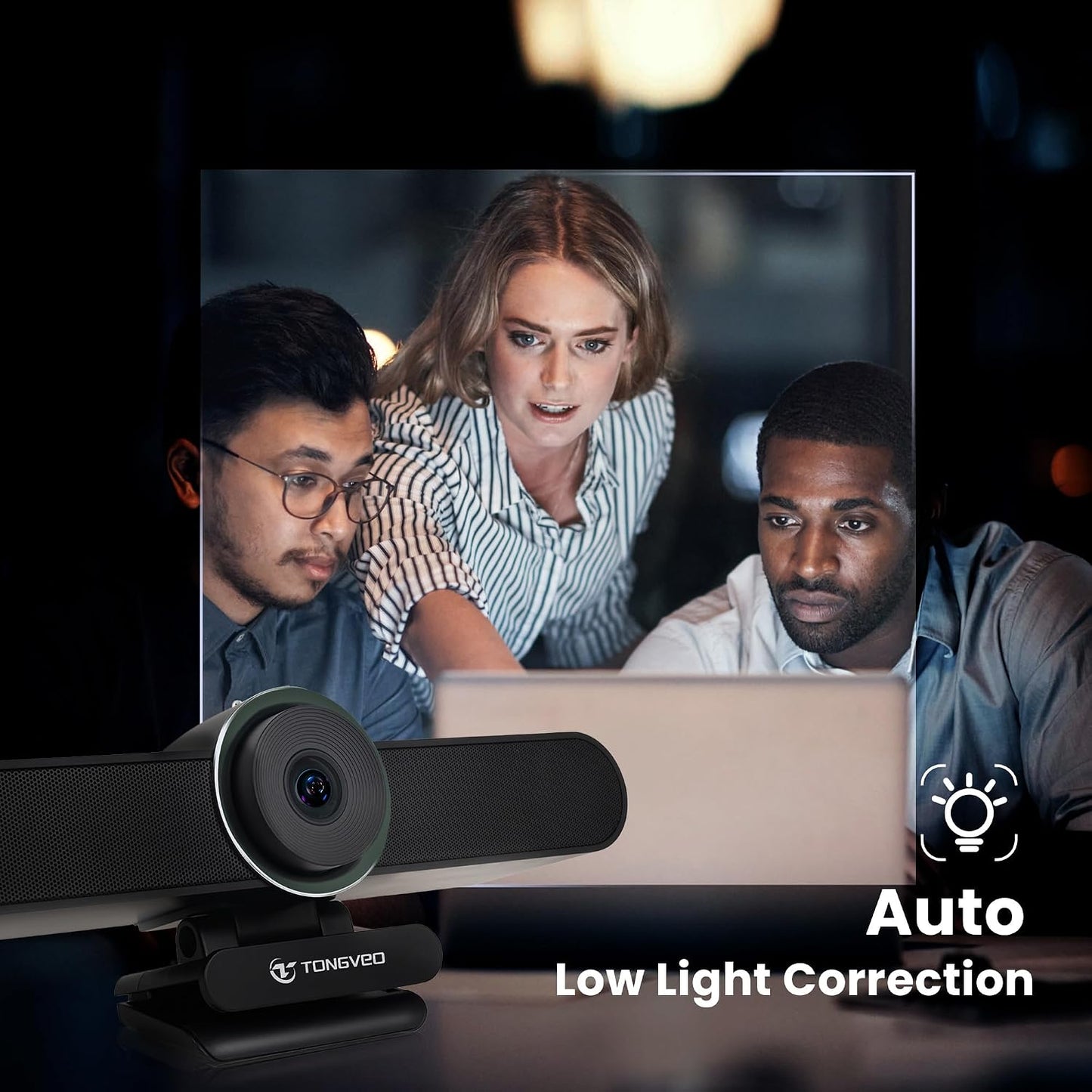 TONGVEO 4K Webcam Conference Call Room Web Camera with Dual Microphones &Speaker, | All-in-One USB Video Camera, 116° Wide Angle, AI Auto Framing | Compatible with Zoom, OBS