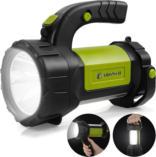 Camping Lantern Rechargeable, LED Flashlight Spotlight Lantern with 800LM, 3600 mAh, Strap Included Portable Bright Camping Light for Emergency, Outdoor Hiking, Power Outages