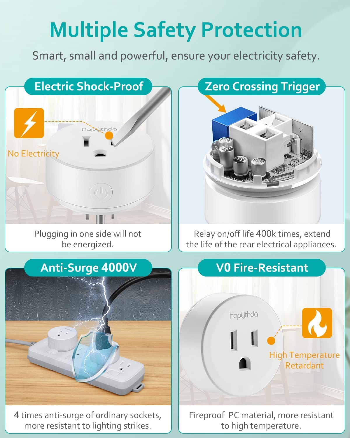 Remote Control Outlet,Remote Light Switch with 15A/1500W and 500 Feet RF Range,No Wiring Needed Smart Plug for Small Electrical Appliance with Anti-Surge 4000V