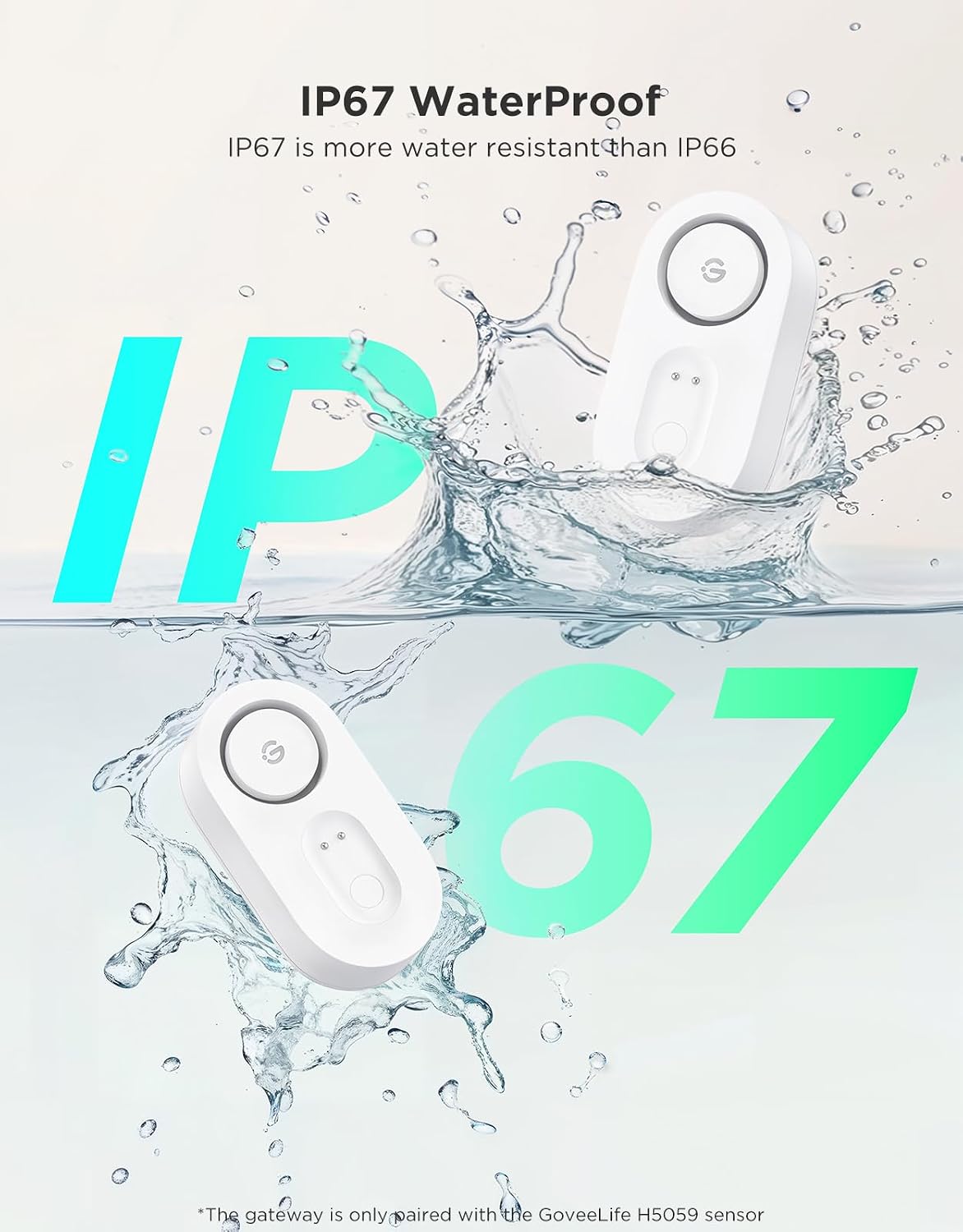 GoveeLife Upgraded Smart Water Leak Detector 1s with 1804ft Ultra-Long Range, WiFi Water Sensor with SMS/Email/APP Push and Sound Alarm,5-Year Battery Life, 4 Pack, Suit for Home, Basement, Kitchen
