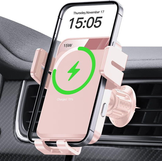 Wireless Car Charger Auto-Clamping Air Vent Car Mount 15W Fast Charging