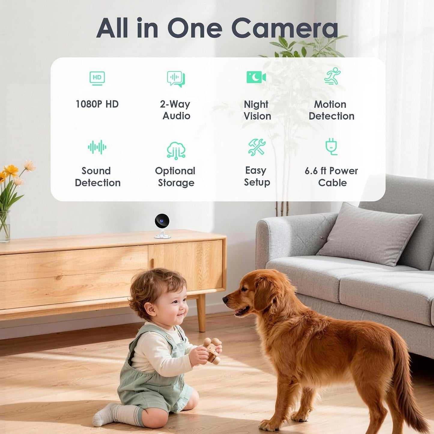 YOTON Indoor Security Camera for Baby Monitor, Home & Pets, 2.4GHz WiFi with Motion Detection, Night Vision, 2-Way Audio, Works with Alexa & Google Home, Local Storage or Optional Cloud, WS01(2-Pack)