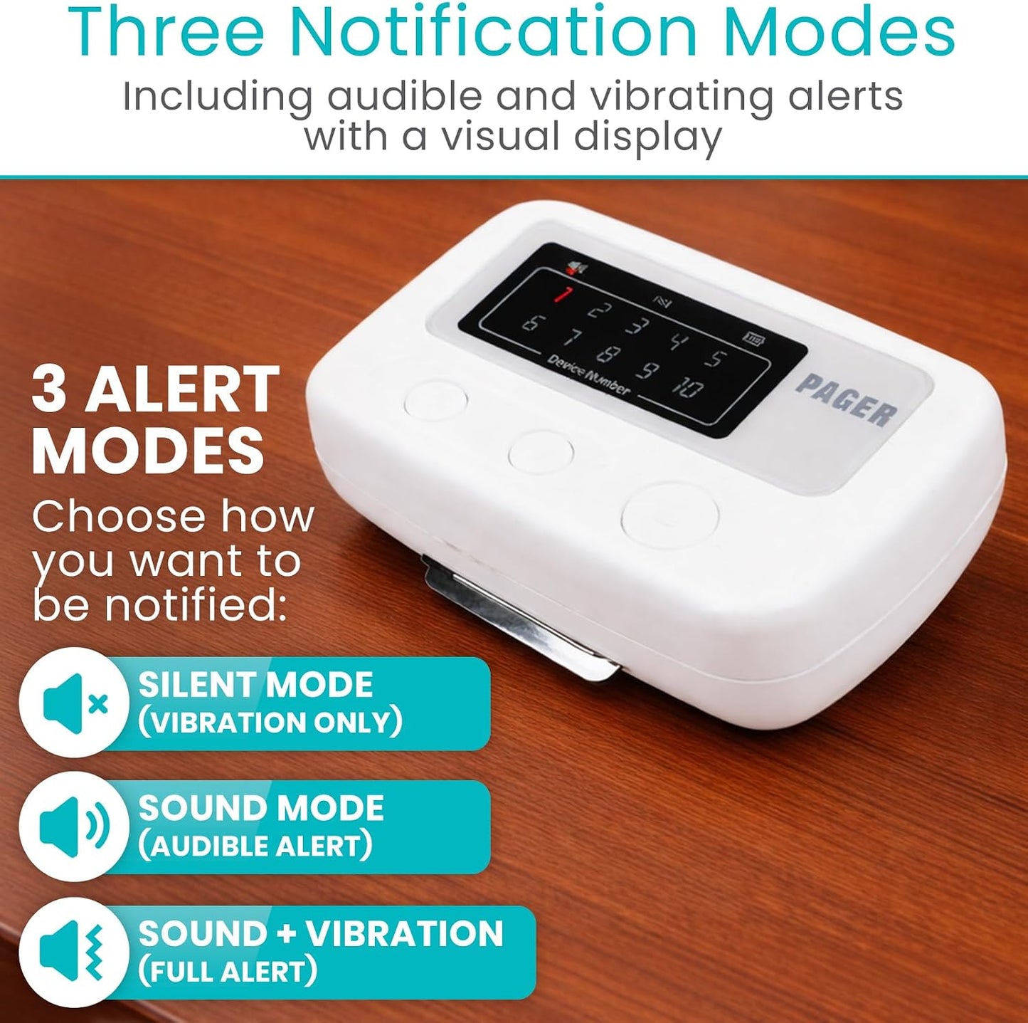 Vive Wireless Caregiver Pager - Nurse Alert for Dementia Patients - Smart | Portable Medical System for Caretaker - Connects to Call Button, Door, Window, Bed, Chair, Floor Alarm Pads