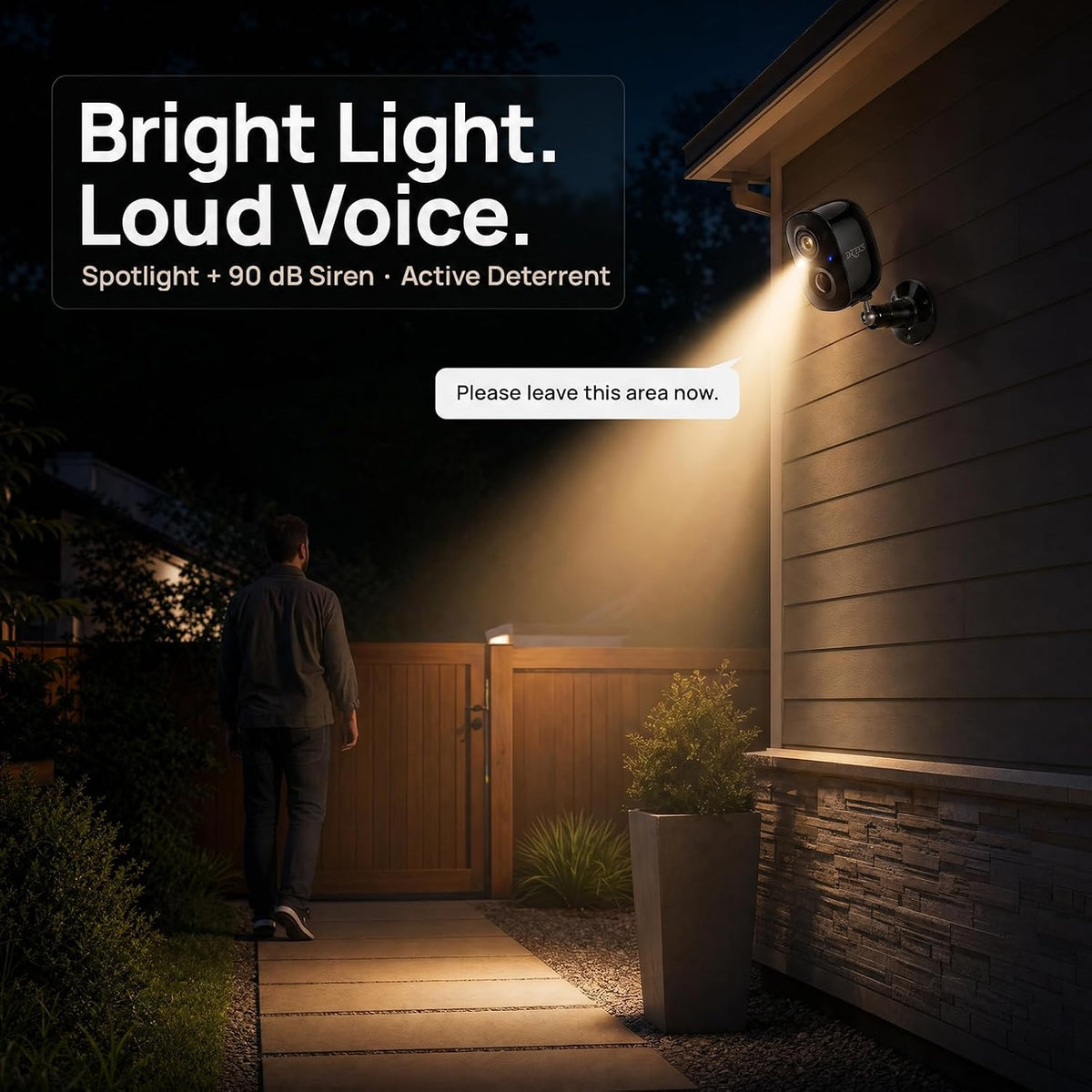 Dzees 3MP 2K Wireless Outdoor Security Camera, Battery Powered, IP66