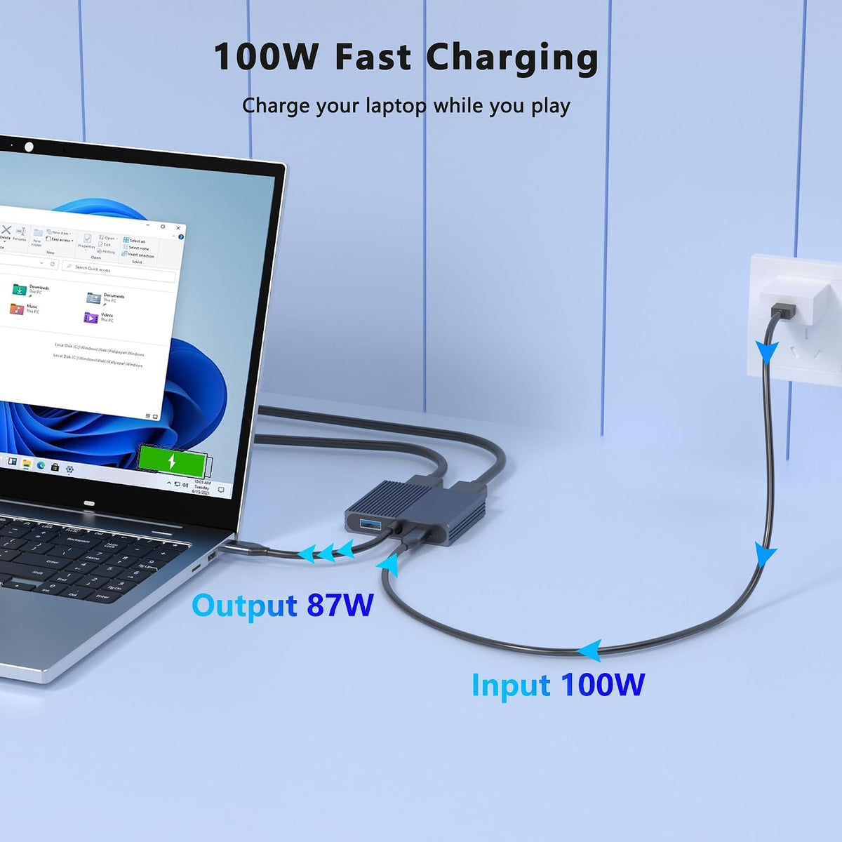 USB C to HDMI and DisplayPort Adapter, 4K @60Hz Dual Monitor Adapter for Dell/HP/Mac Laptops, USB Type C to Display Port and HDMI Multiport with USB3.0/PD, USB C Hub, Docking Station Dual Monitor