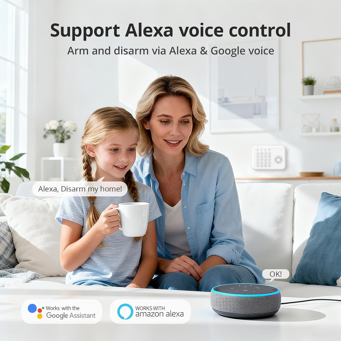 Alarm System for Home Security,2025 Upgraded Wireless Security System with WiFi+GSM/4G Instant App Alerts & Auto Alarm Dial,Door/Window Sensors Compatible with Alexa/Google NO Monthly Fees