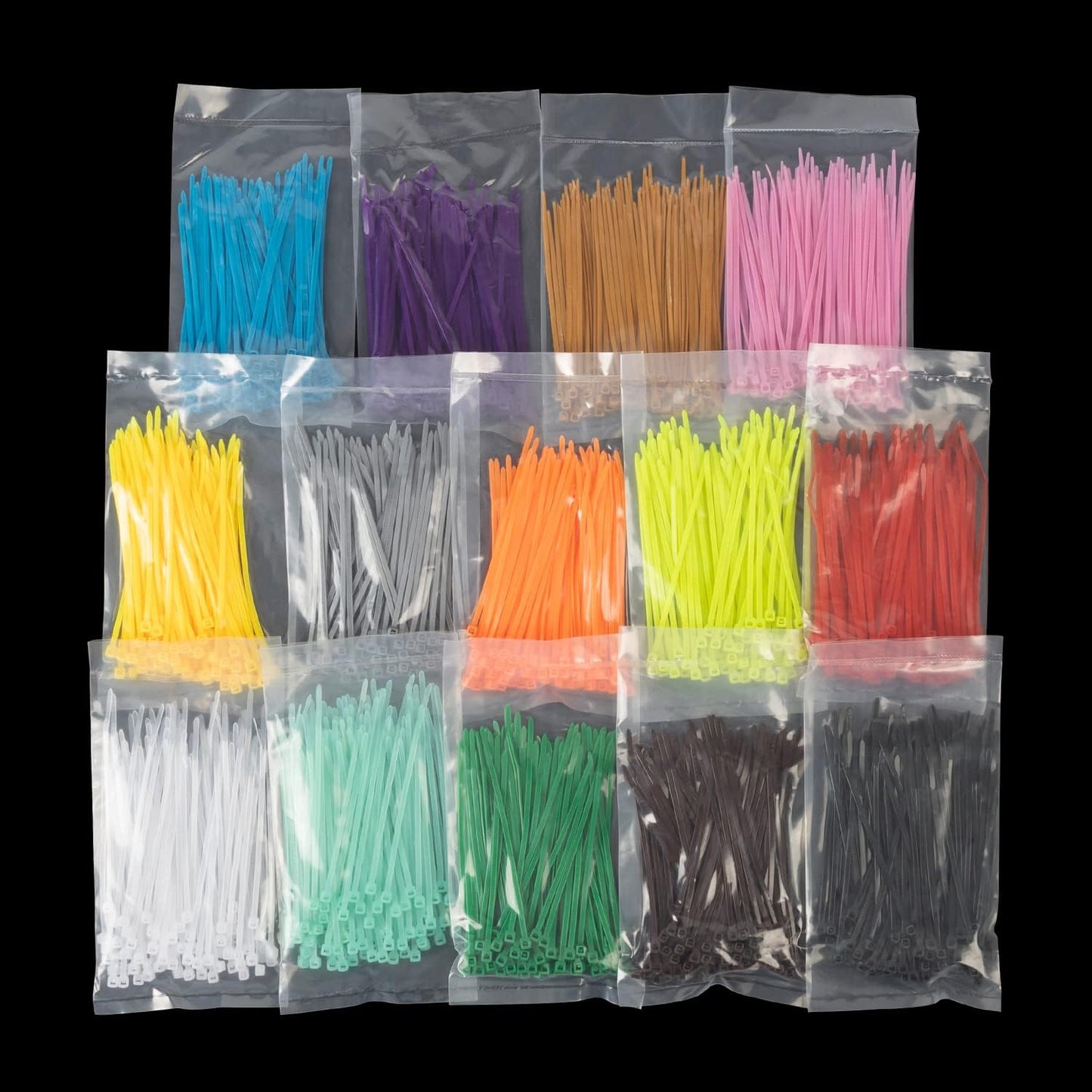 XINGO 1400 PCS Colored Zip Ties 4 Inch, Multicolor Zip Ties, Mix Packed 14 Color Plastic Wire Ties Assortment for Home Office Garden Garage and Workshop