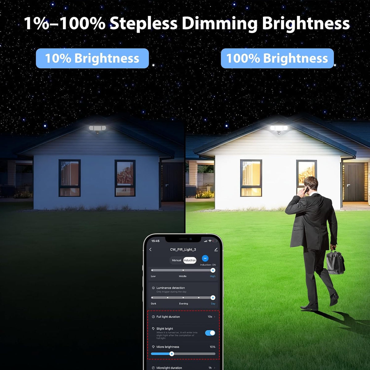 120W Smart Flood Light Outdoor, 12000lm Outdoor Security Lights with Motion Sensor, WiFi Alexa Floodlight APP Control, 2700K-6500K LED Light for Outside, IP65 Waterproof, Black