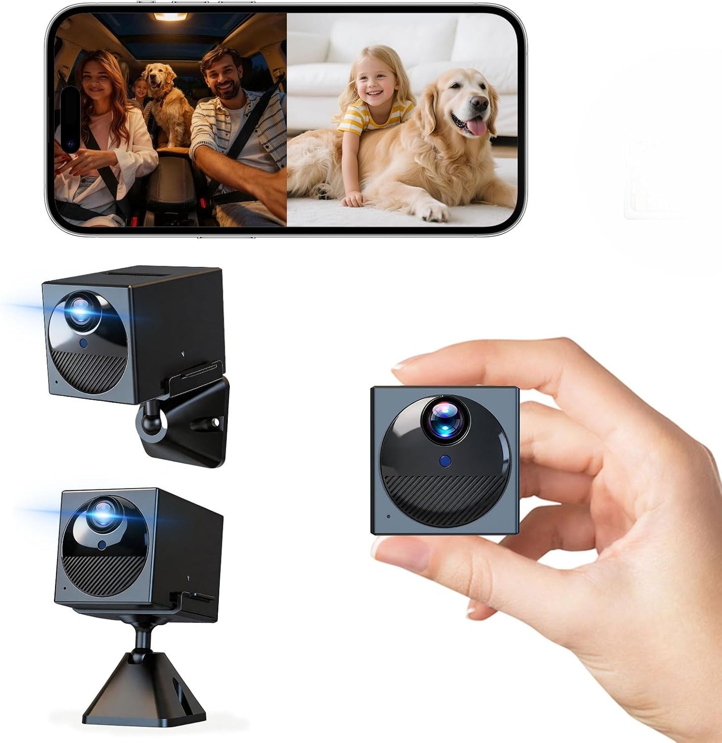 aidowocam 2026 Upgraded 4K HD Mini Security Camera, Wireless WiFi Indoor Nanny Cam with Night Vision, Motion Detection, Remote Viewing & 100-Day Battery Life
