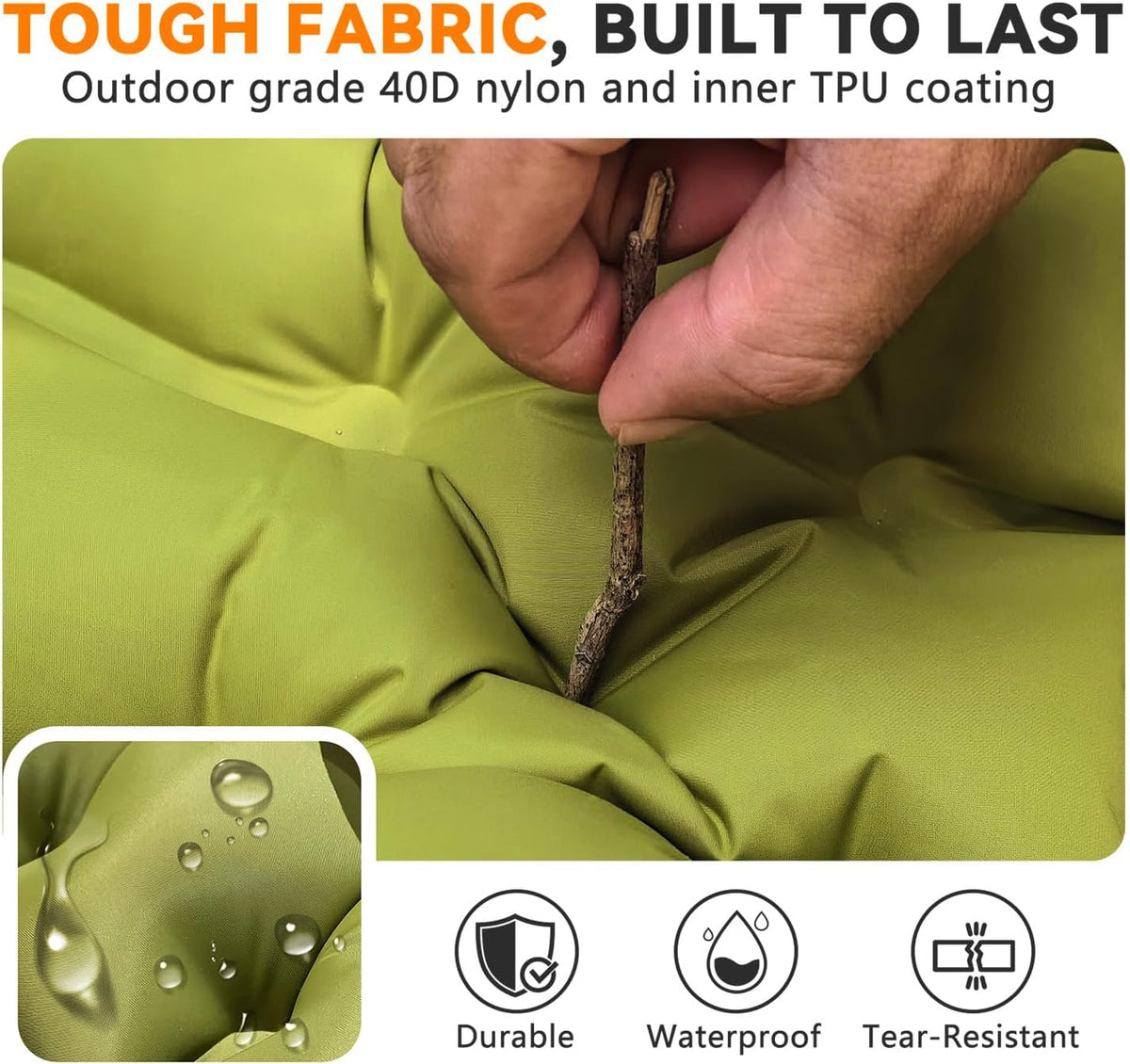 Sleeping Pad for Camping, Built-in Foot Pump with Pillow | Ultralight Inflatable, Extra Thick Compact Camping Mattress for Camping, Hiking, Backpacking, Tent Use, Single, Green