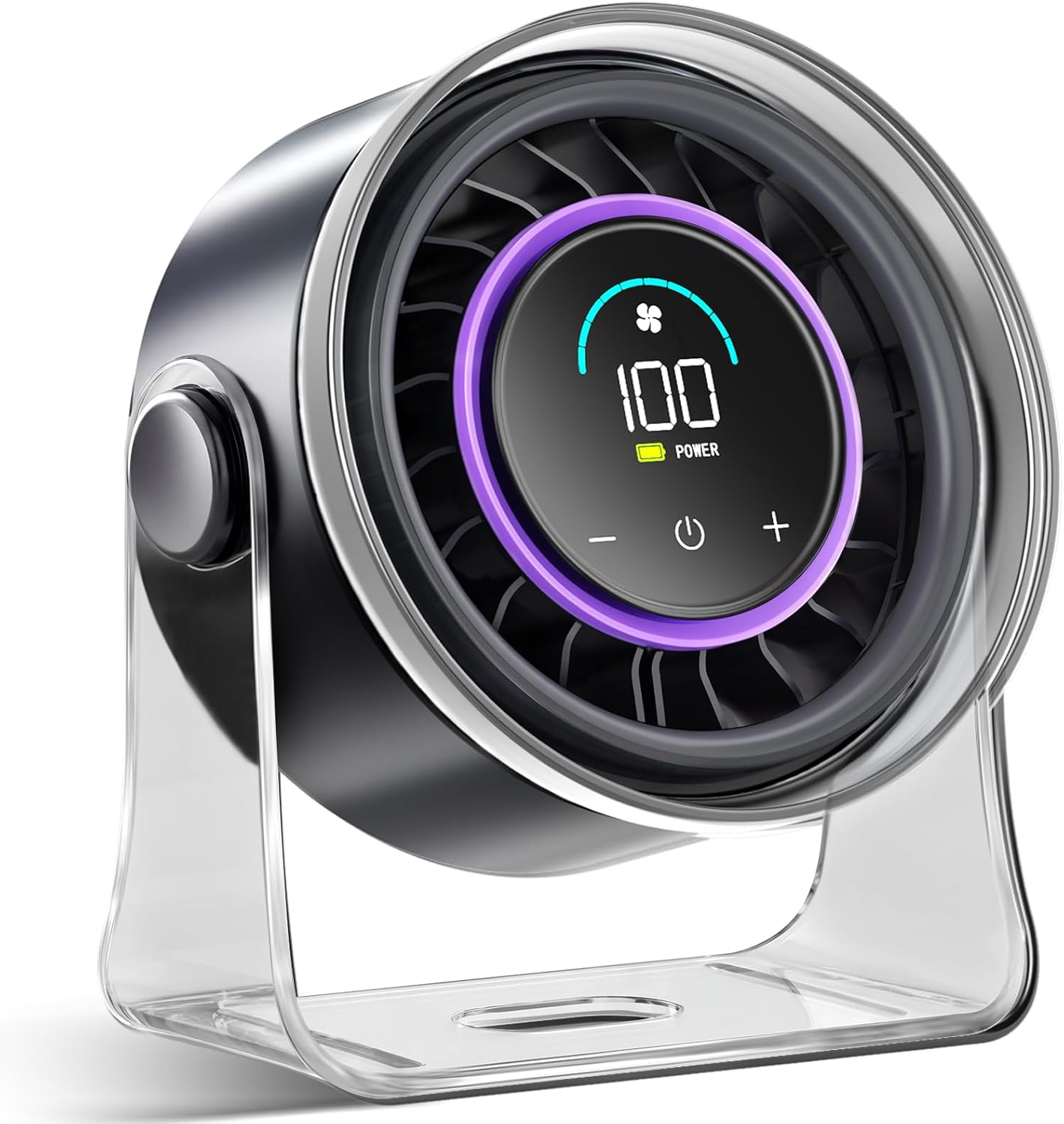 FRONTSUN Portable Desk Fan,Quiet Fan for Bedroom,Portable Fan withTurbo Airflow,Fans with 100 Speeds Digital Display, 360° Tilt,Rechargeable Battery Powered Fan,Small Fan for Home