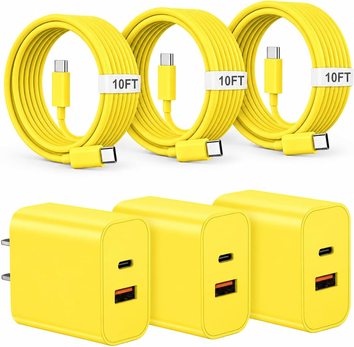 iPhone 18 17 16 15 Charger Fast Charging Type C USB C Chargers Yellow