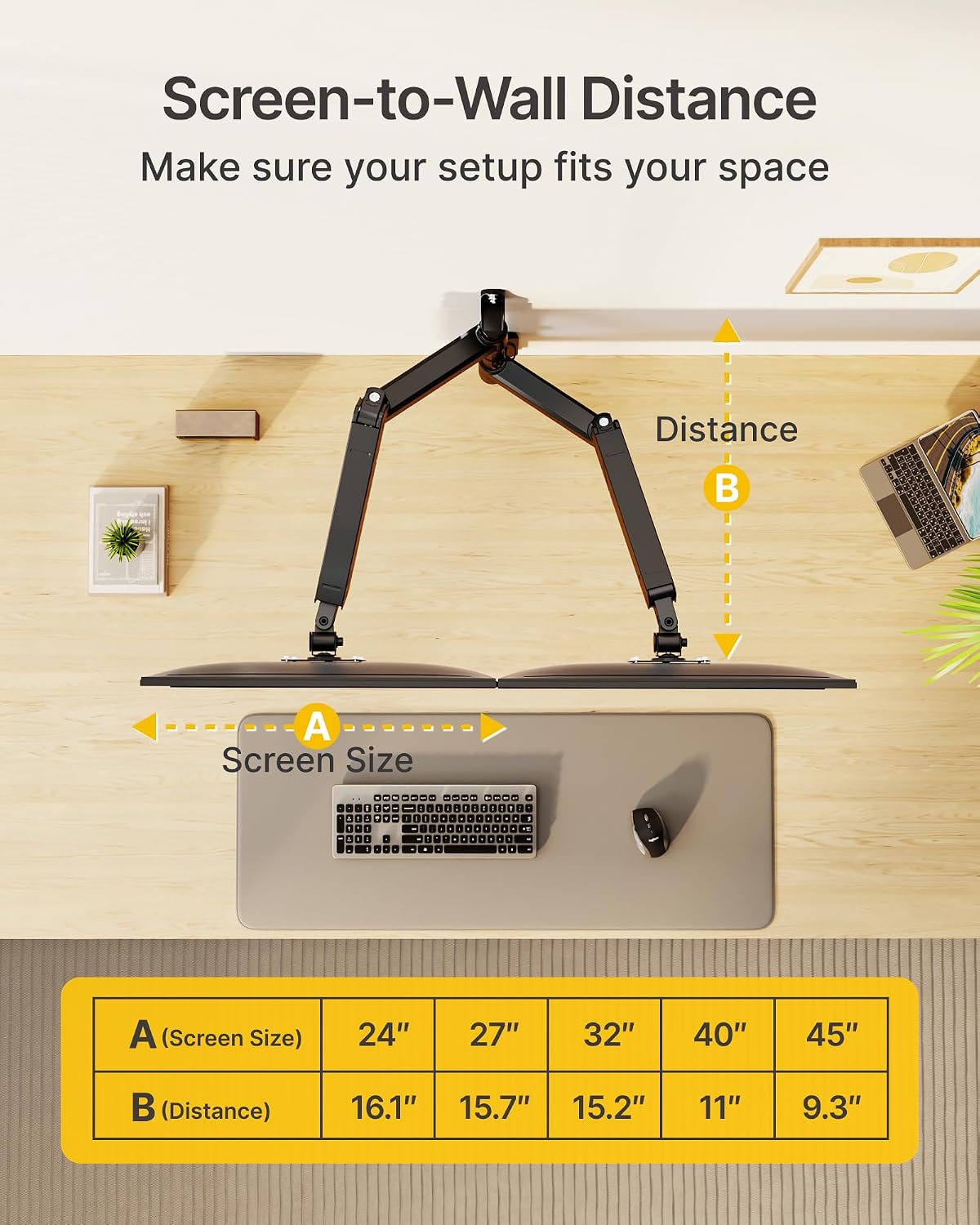 monTEK Vertical Dual Monitor Wall Mount for 17-35" Screens, 35.2 Lbs Each