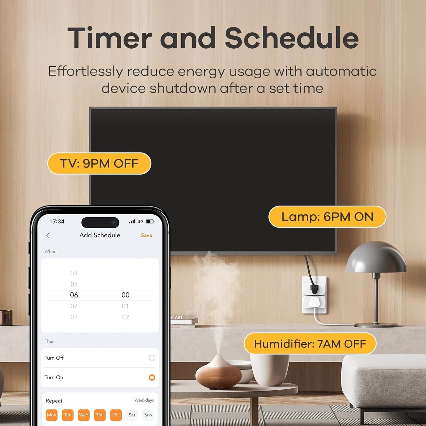 Linkind Matter Smart Plug, Work with Apple Home, Alexa, Siri, Google Home | Smart Outlet Timer & Schedule, Smart Home Automation, 15A/1800W, APP Remote Control, ETL Certified, 2.4G Wi-Fi Only, 4 Pack